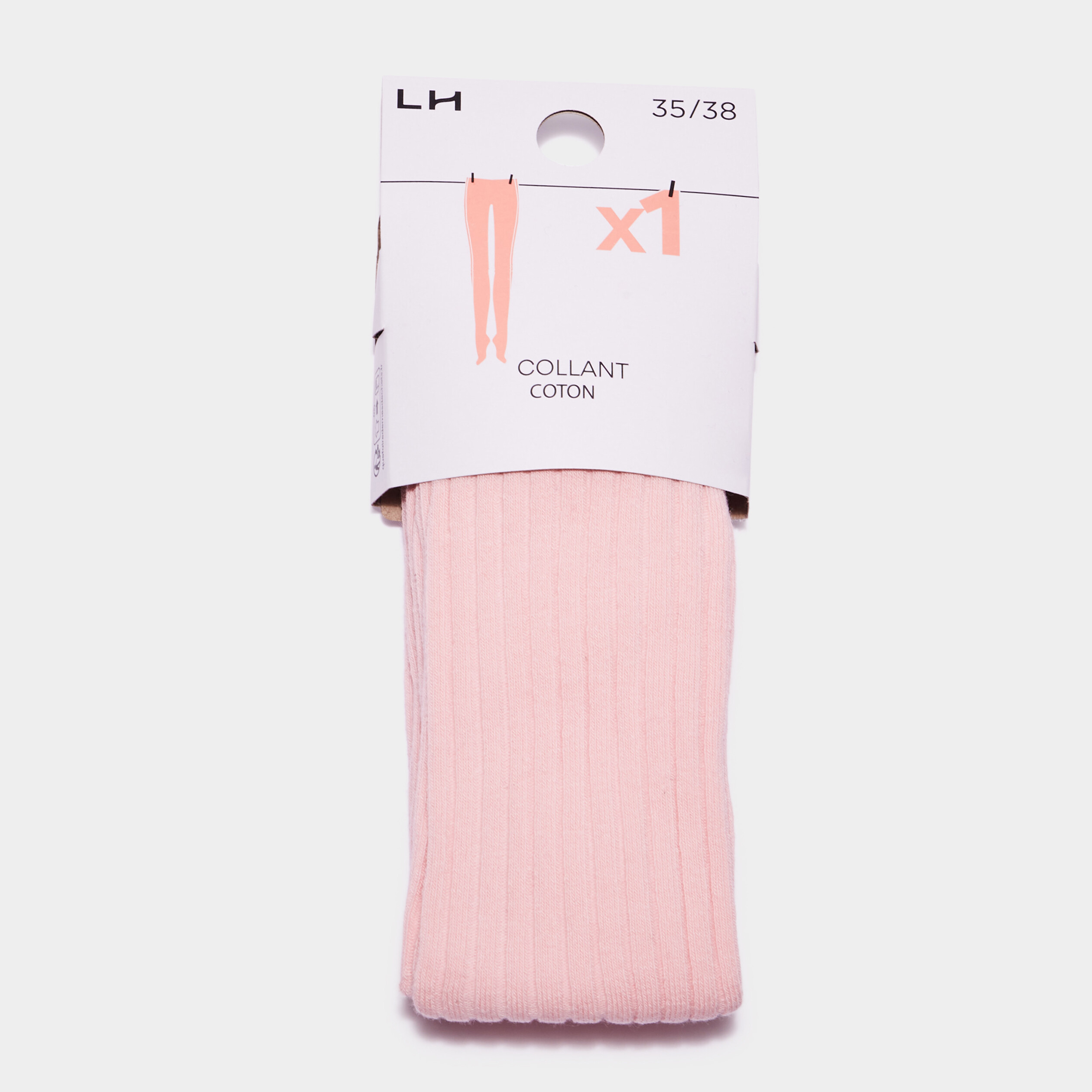 collant cotele coton rose fille Collant côtelé coton rose fille