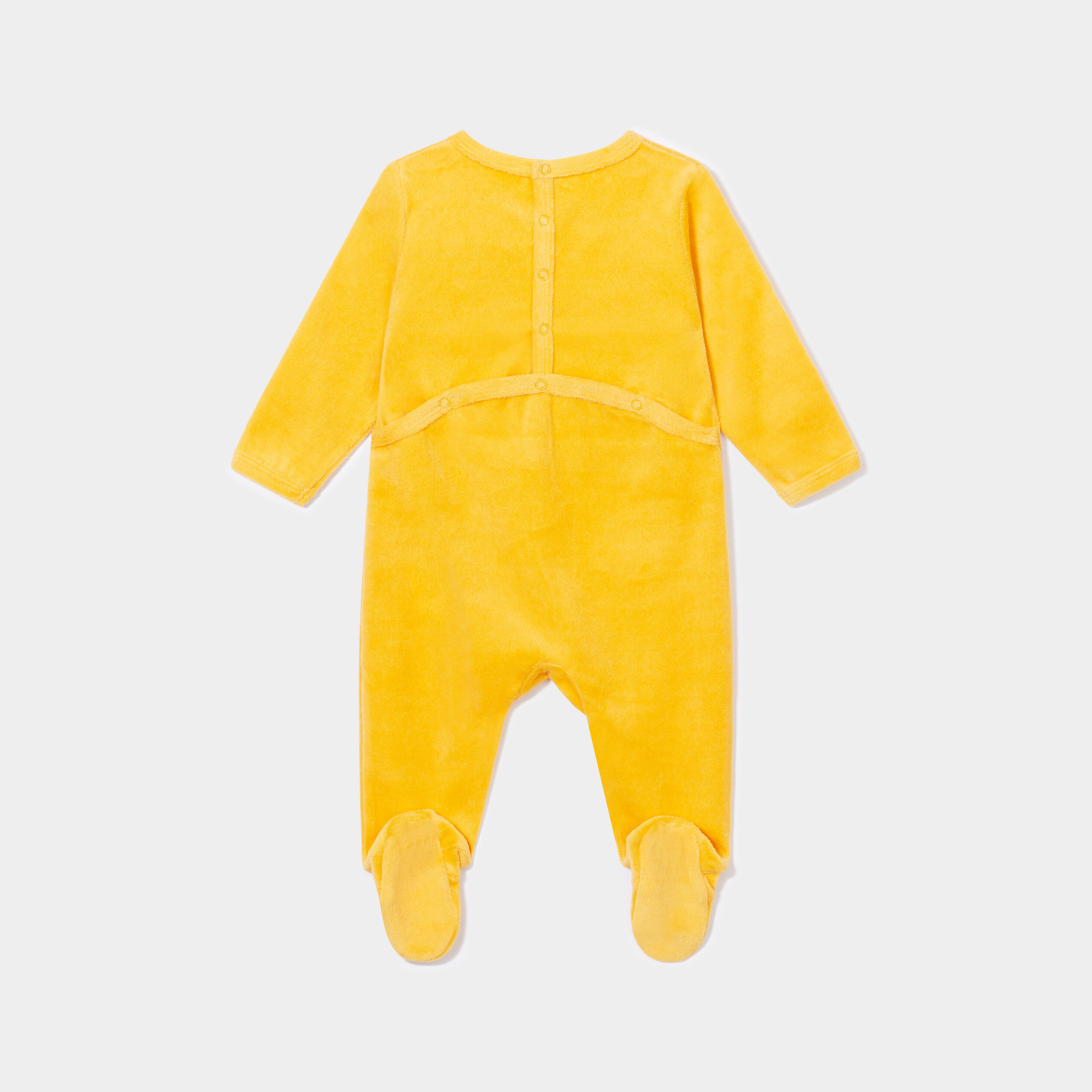 Dors-bien velours manches longues jaune moutarde bébé garçon