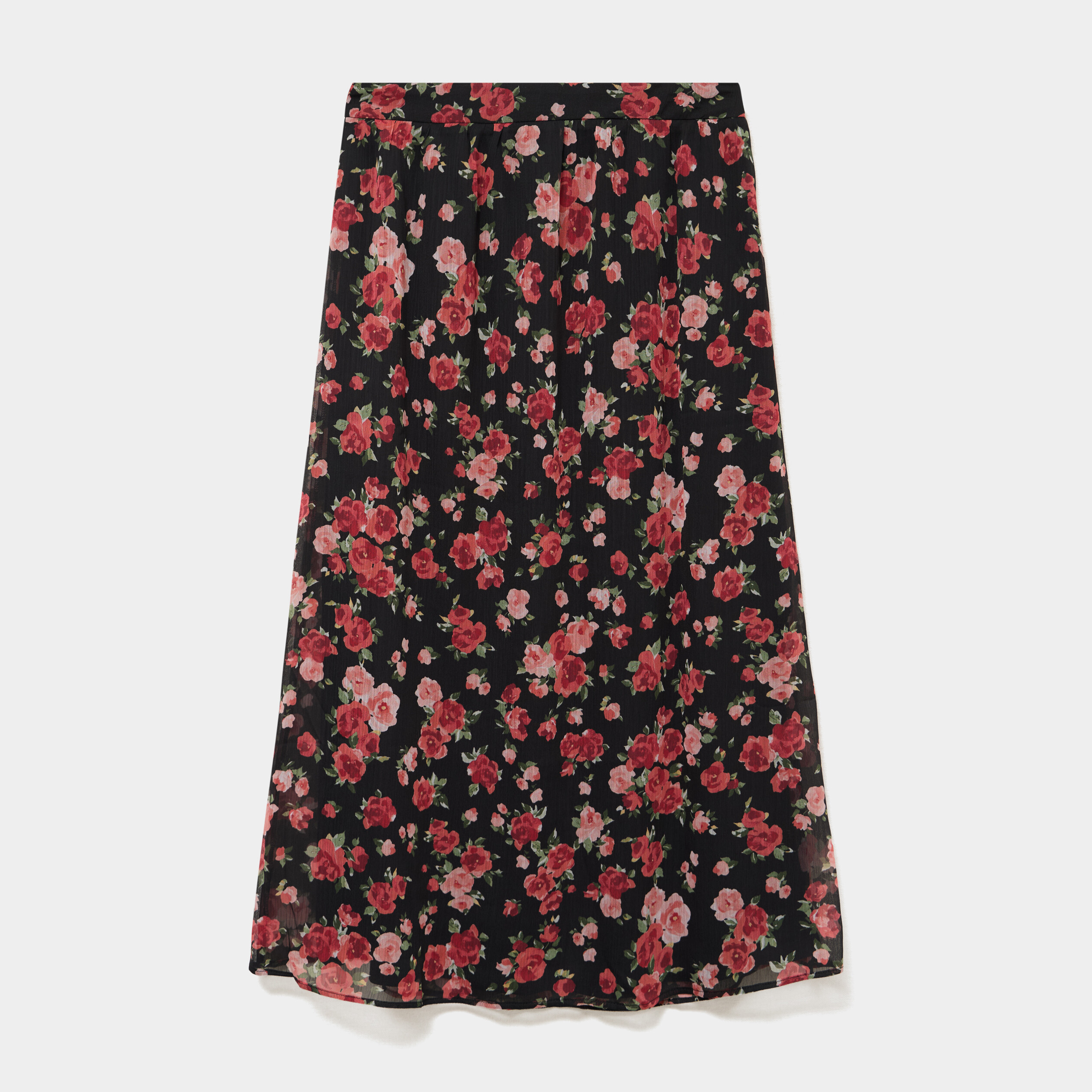Jupe longue trap&egrave;ze noir femme