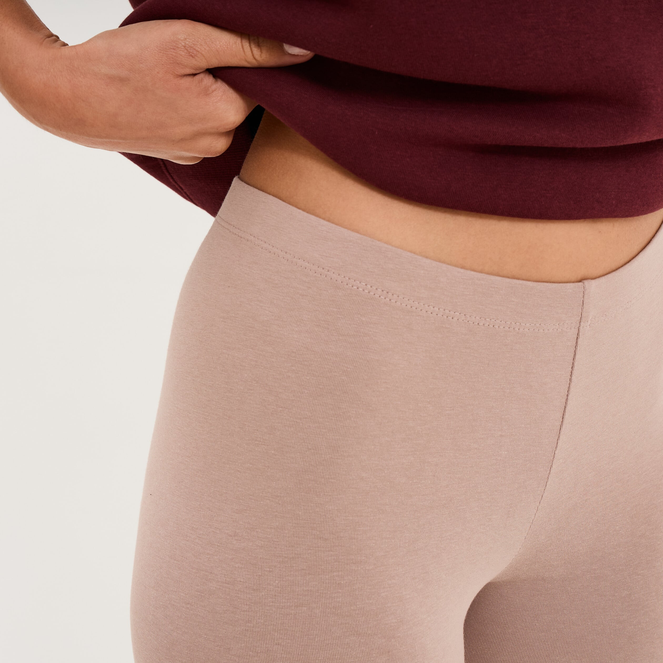 Legging taille haute marron clair femme
