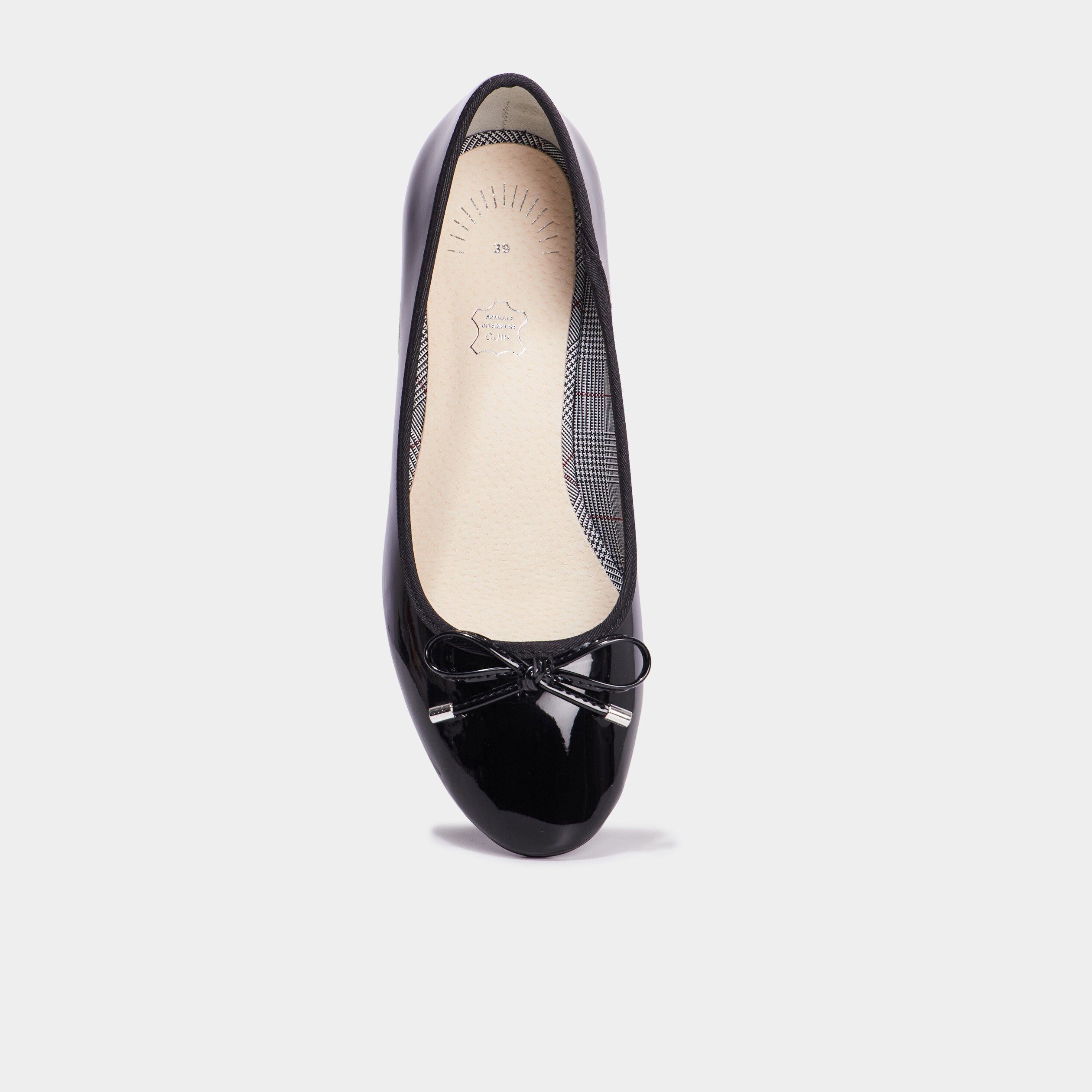 ballerines a talons vernies noir femme Ballerines à talons vernies noir femme