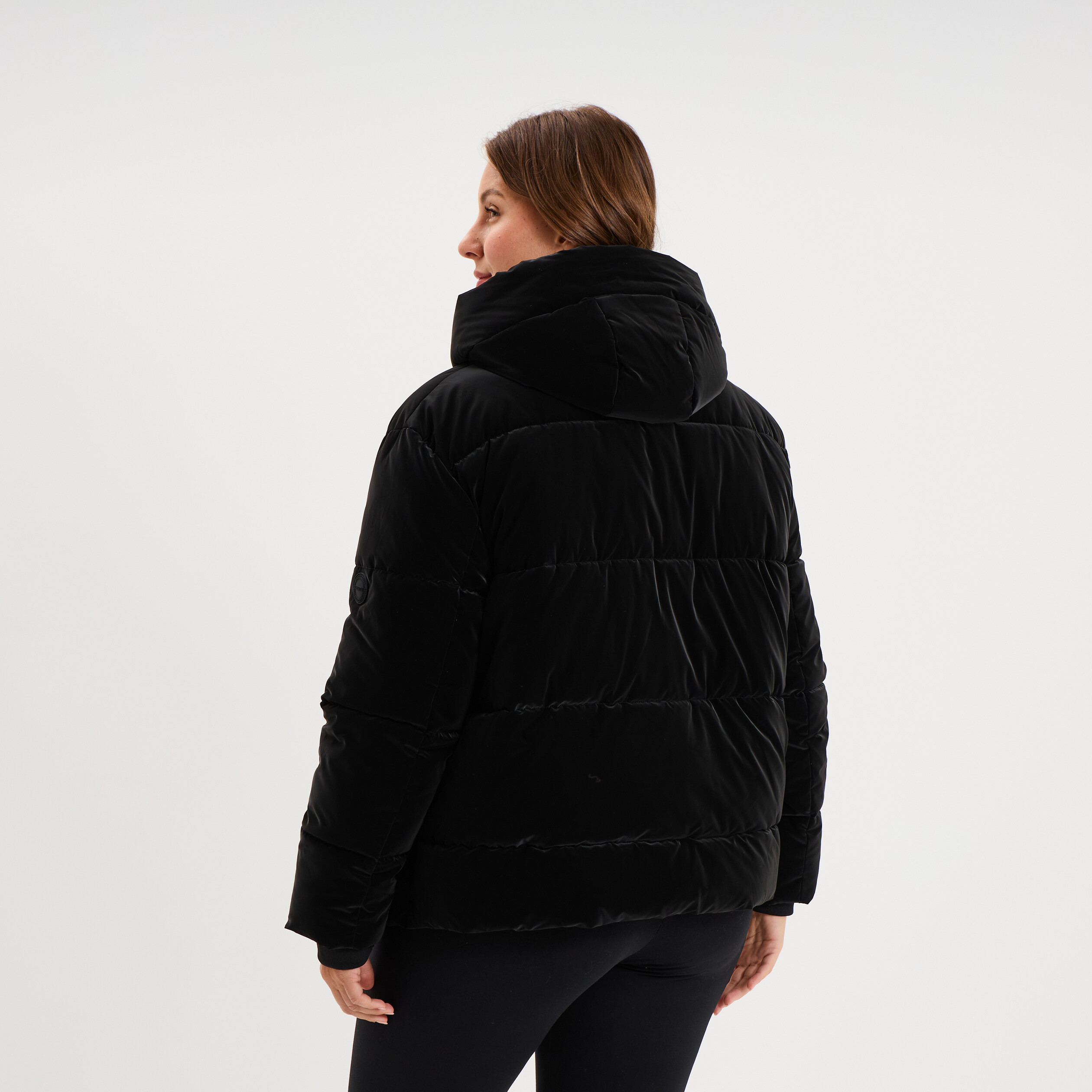 Doudoune zipp&eacute;e &agrave; capuche noir femme grande taille