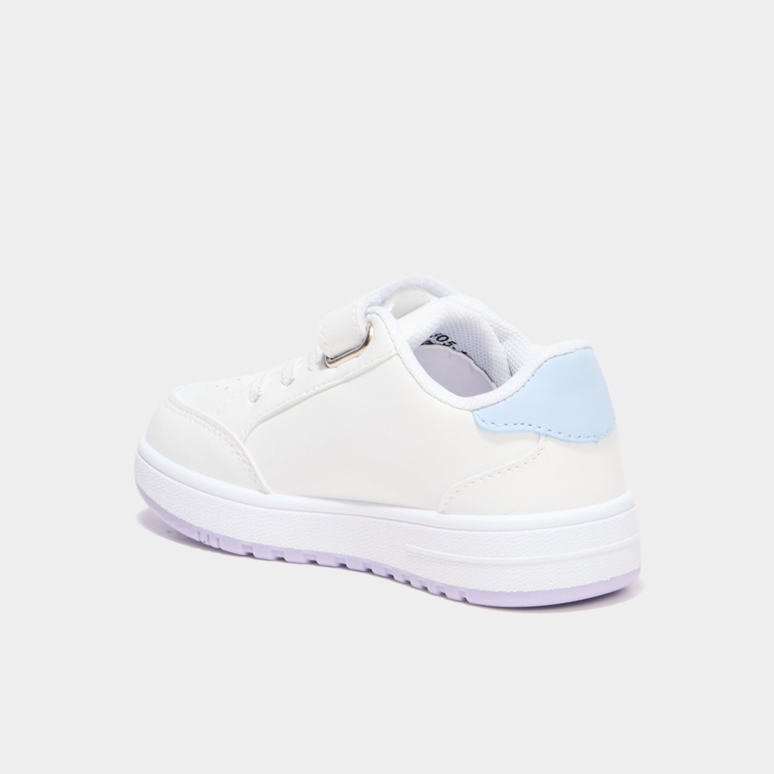 Tennis basses &agrave; scratchs Stitch blanc fille