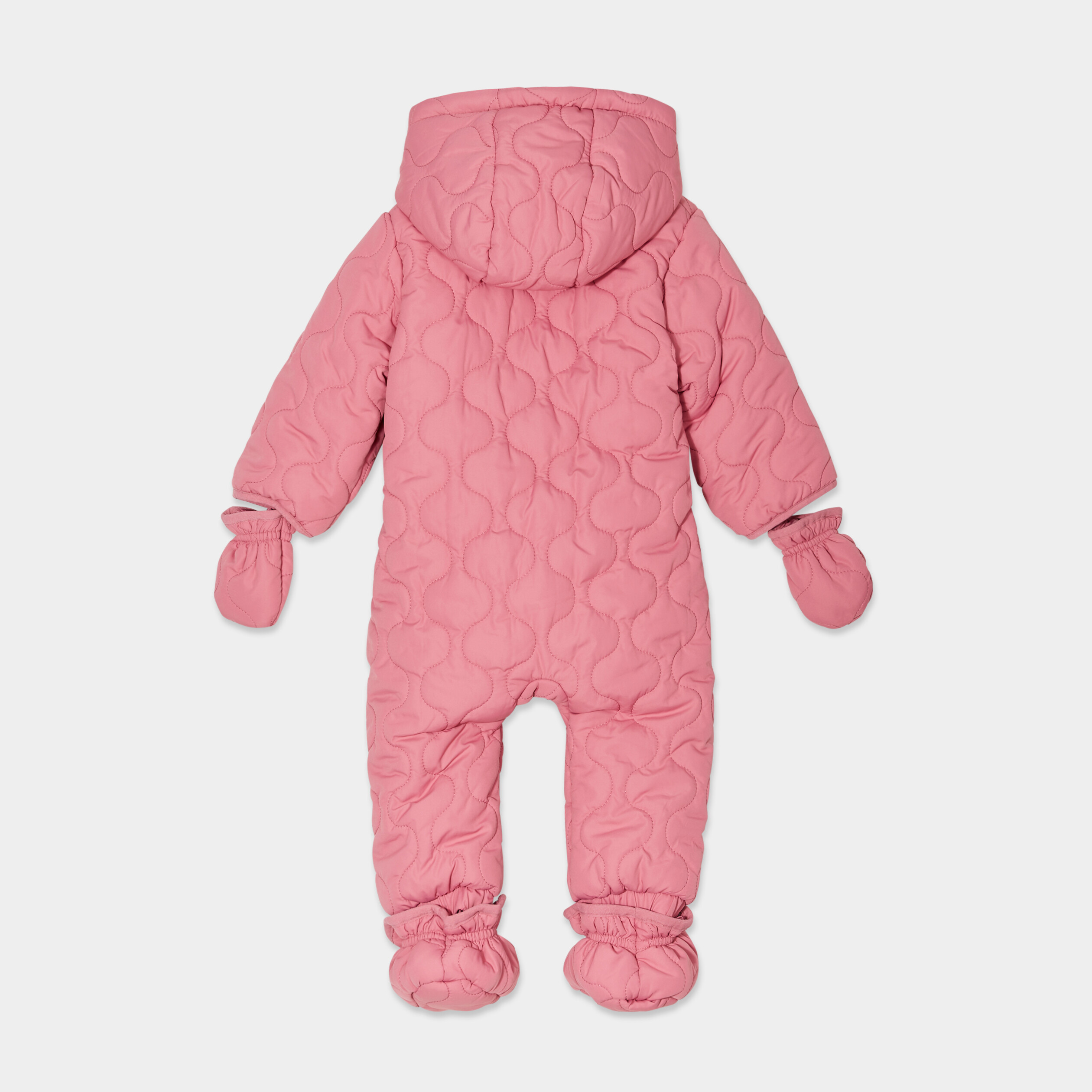 combinaison pilote zippee a capuche vieux rose bebef Combinaison pilote zippée à capuche vieux rose bébé fille