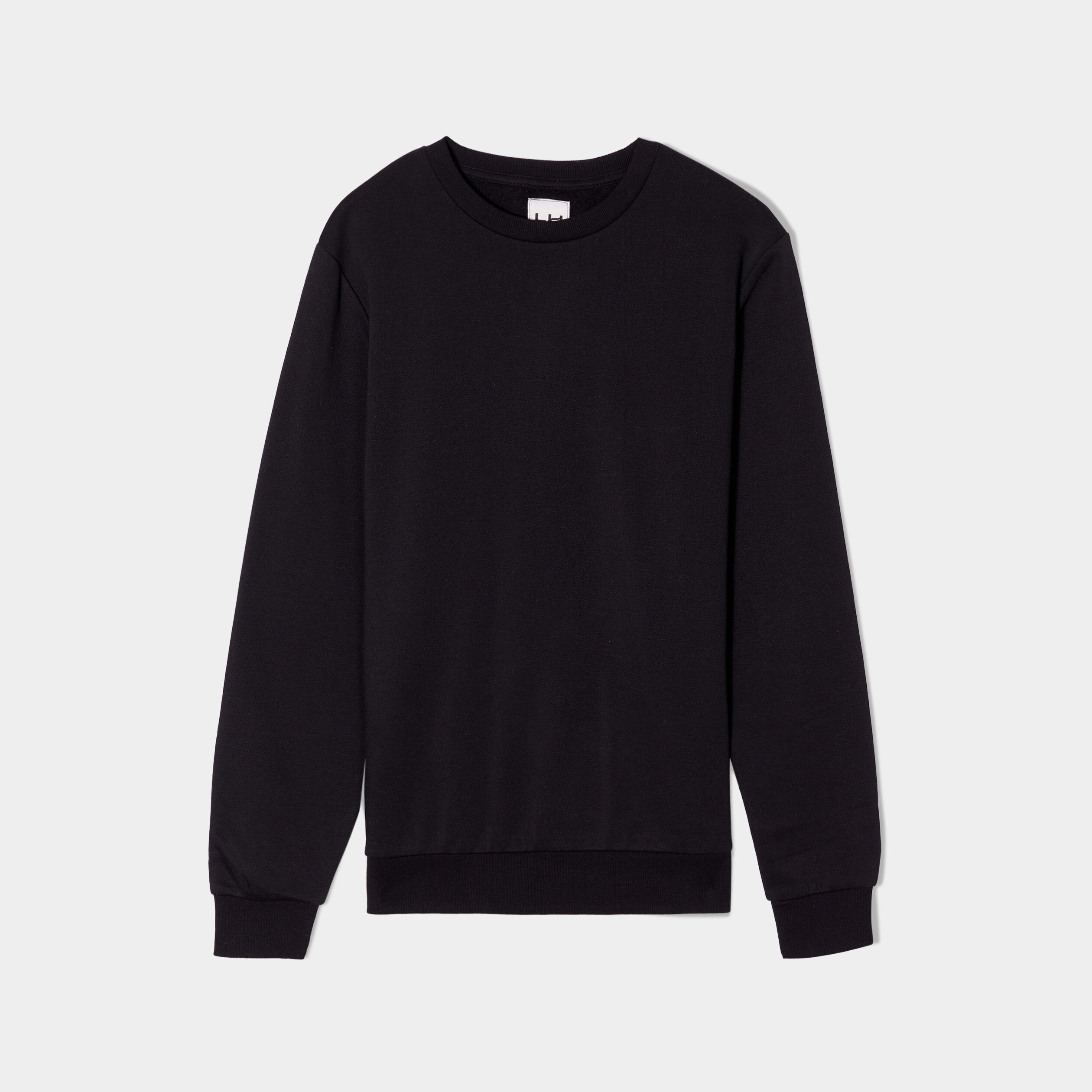 Sweat molleton col rond noir homme