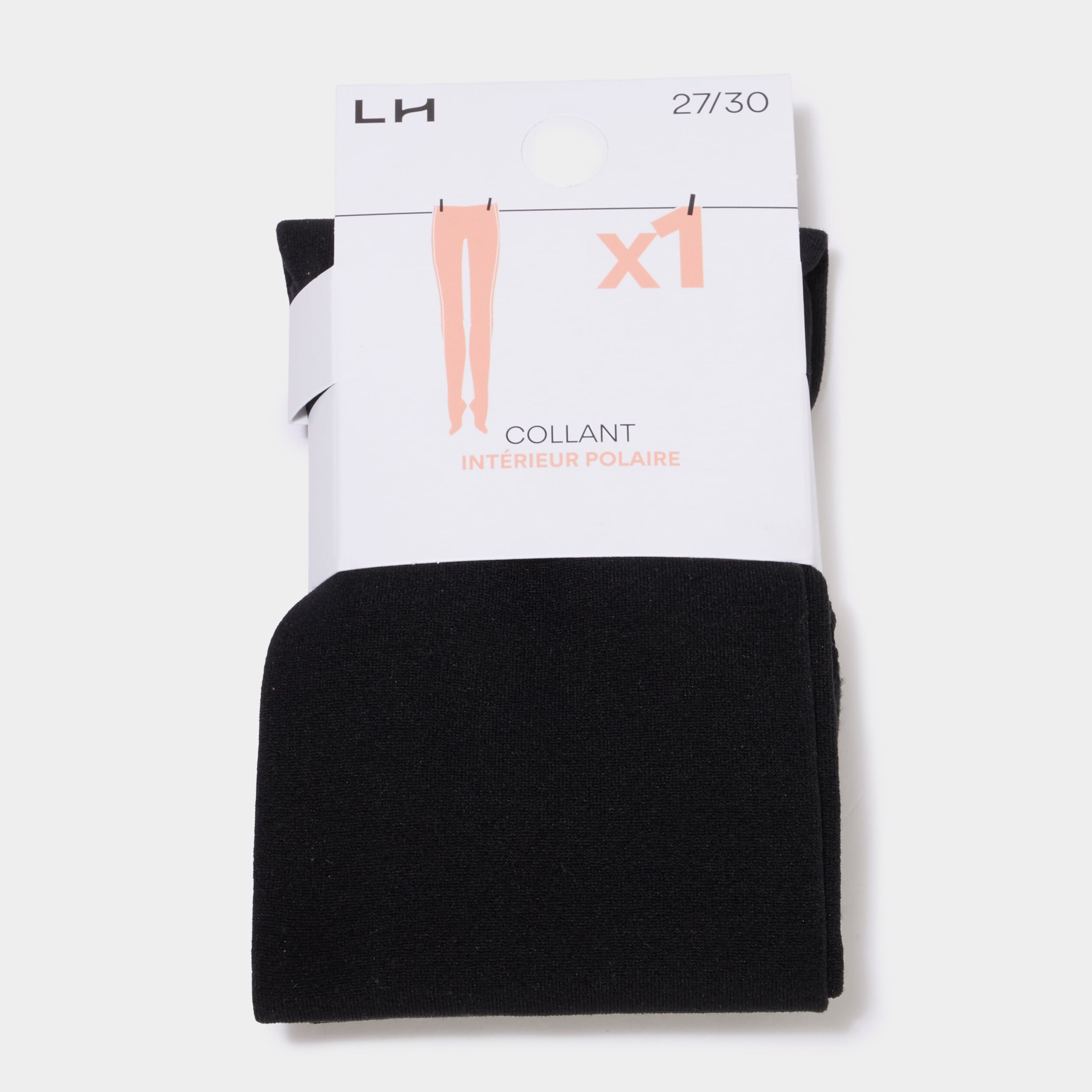 Collant doubl&eacute; polaire noir fille