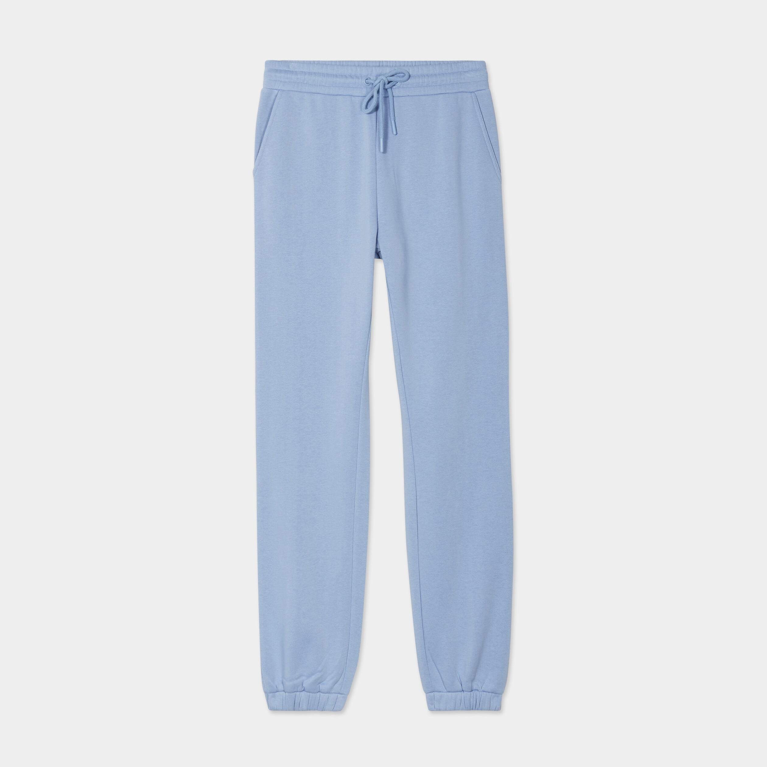 Pantalon jogging droit molleton bleu clair femme