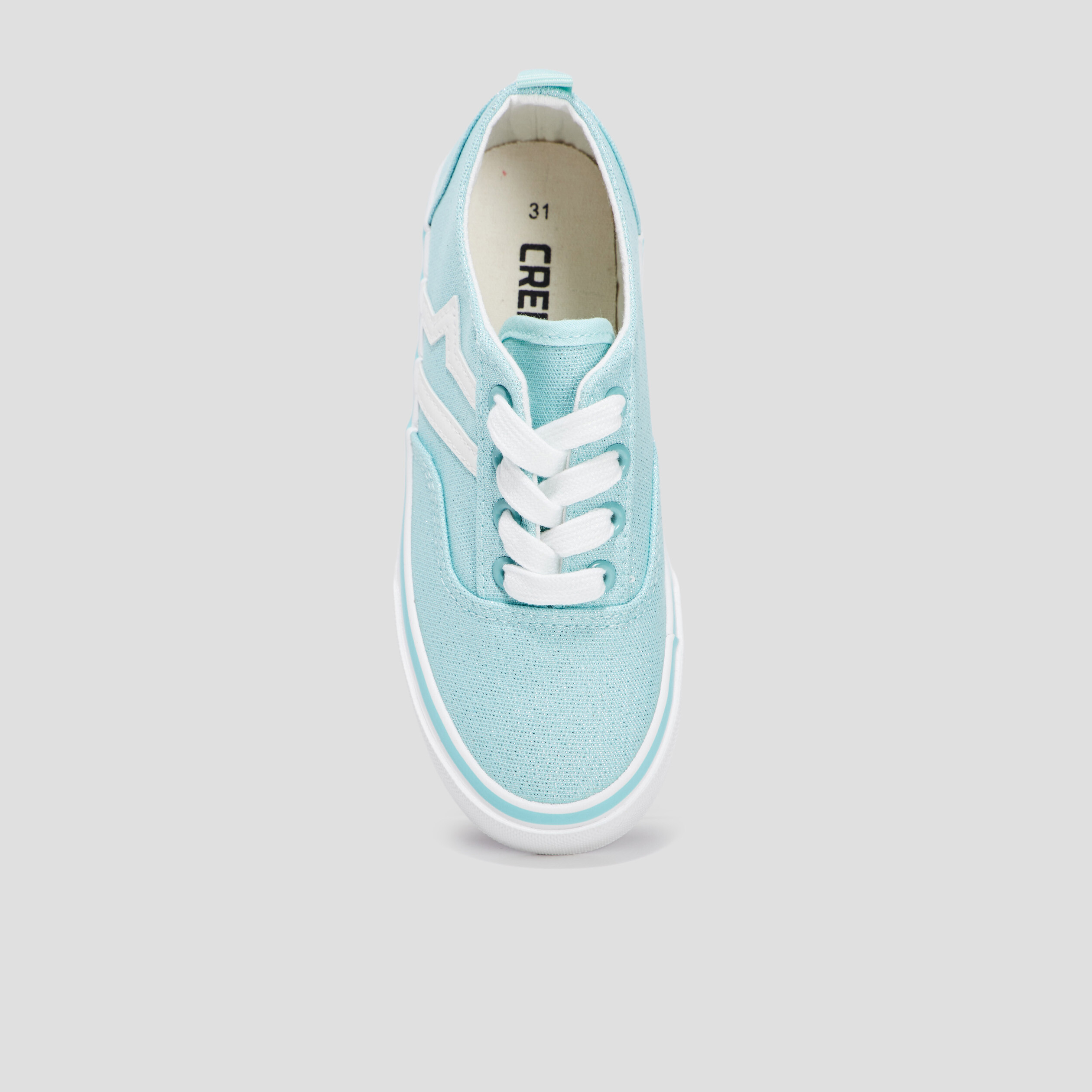 Tennis en toile &agrave; lacets Creeks bleu turquoise fille