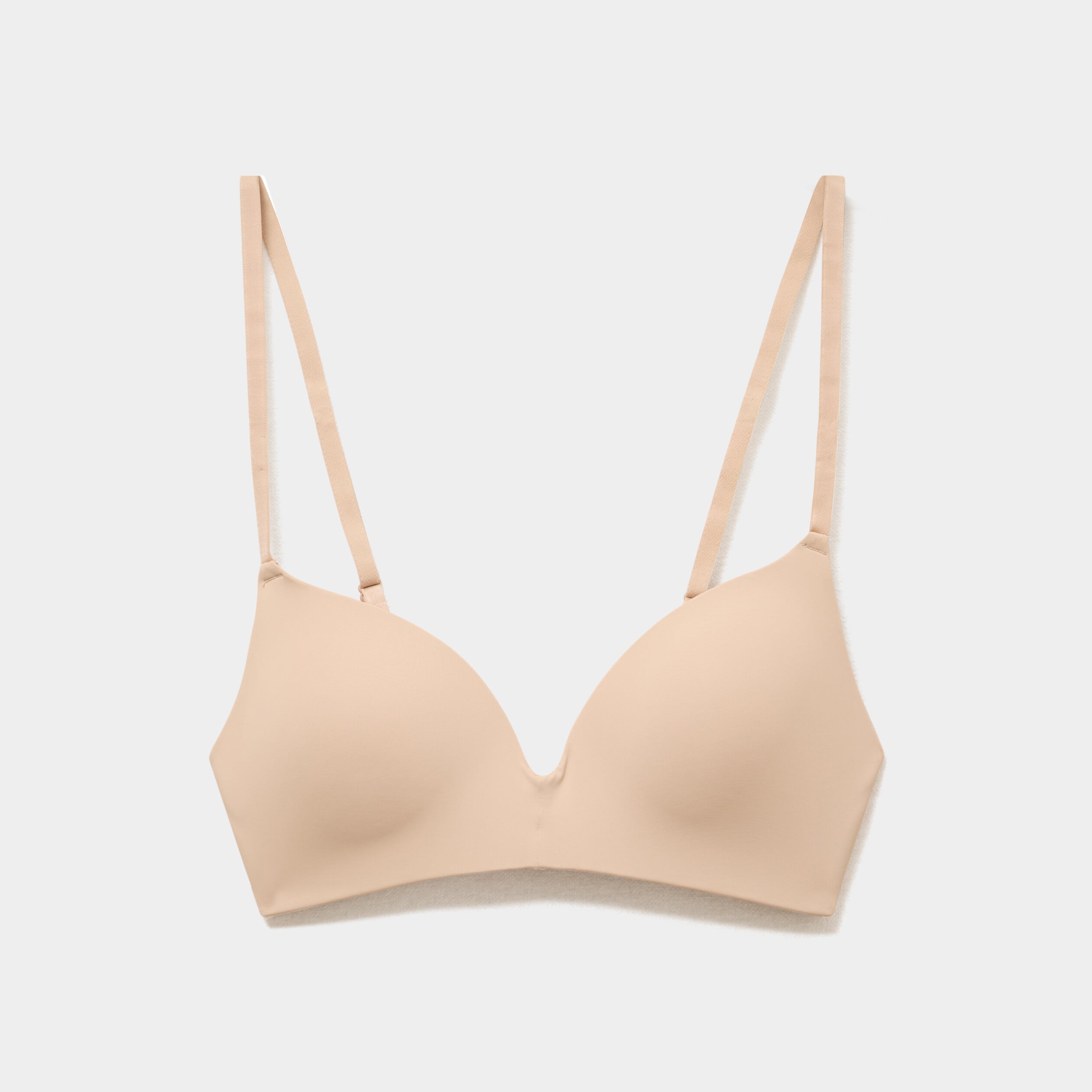 Soutien-gorge triangle bretelles fines beige femme