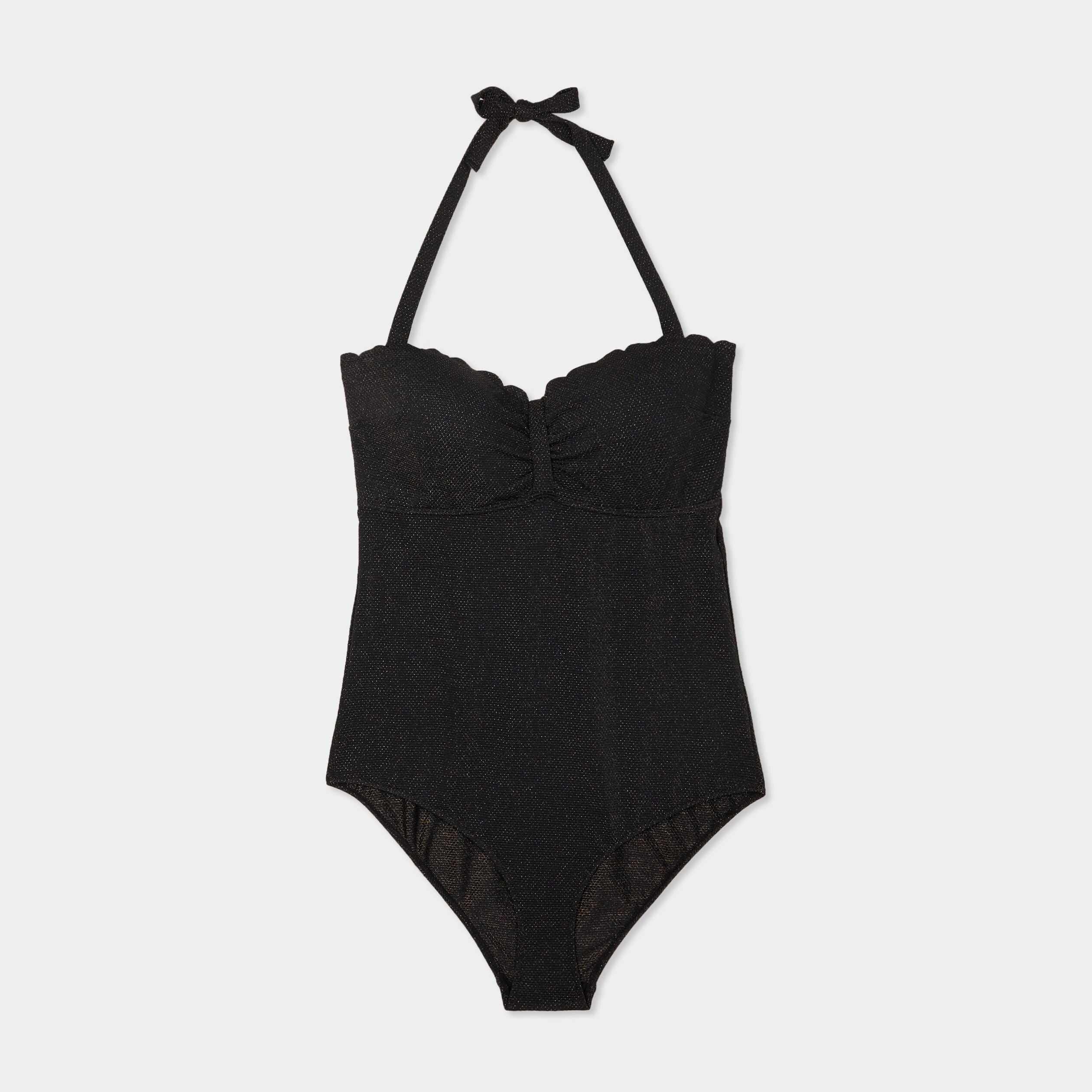 Maillot de bain une pi&egrave;ce balconnet noir femme grande taille
