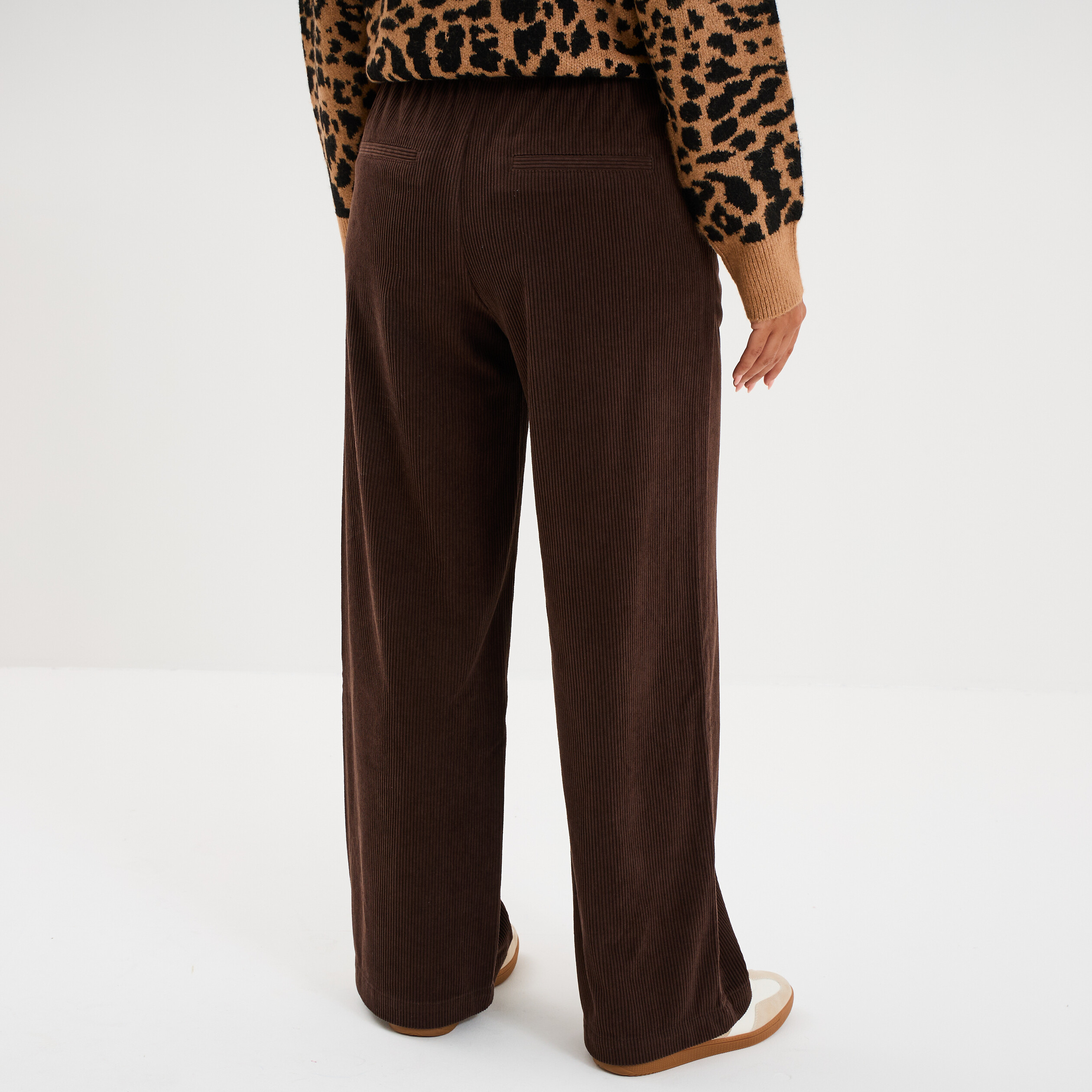 Pantalon Habillé Marron Foncé COTELAC - Taille 46 - Laine Mélangée - Coupe Slim Droite