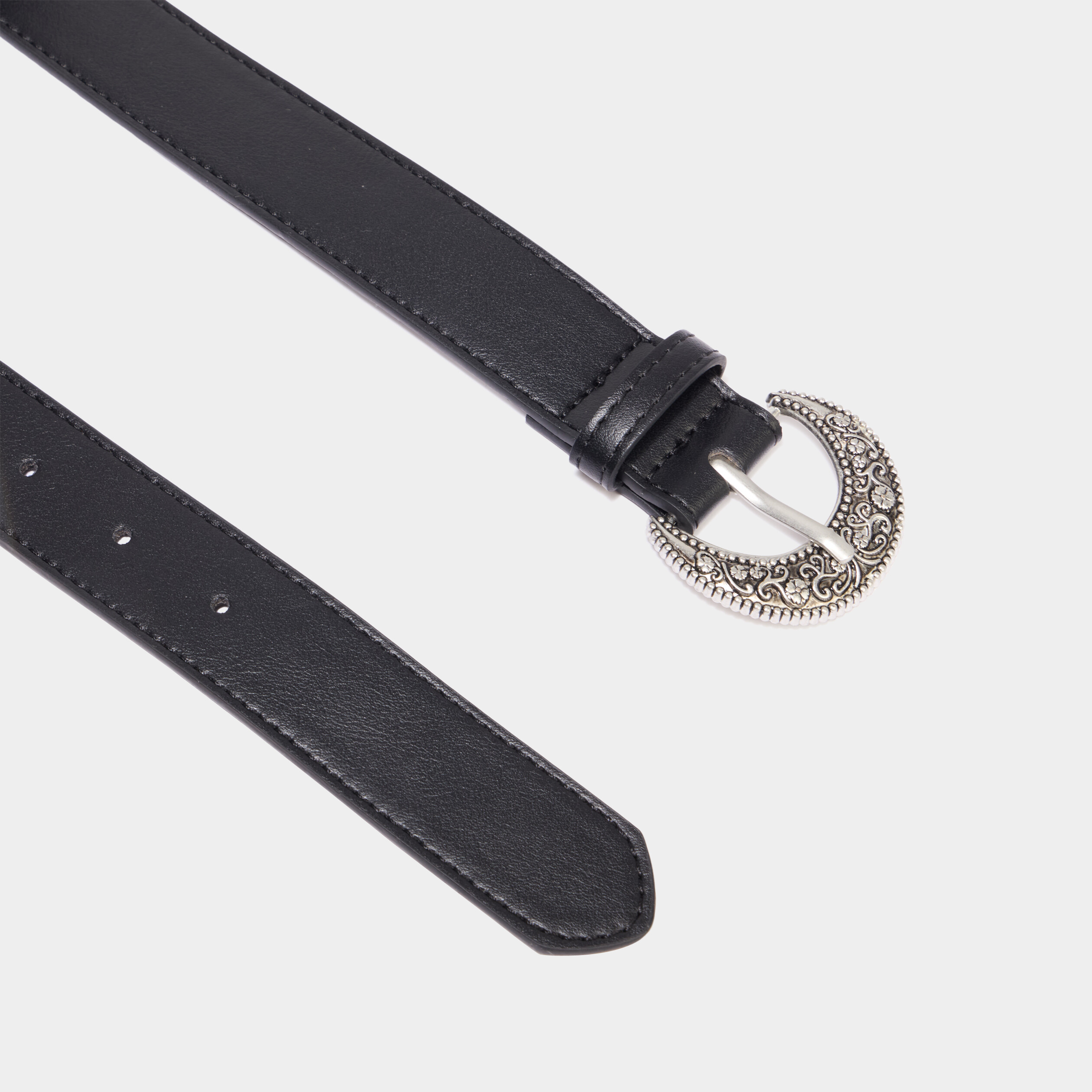 Ceinture avec boucle noir femme