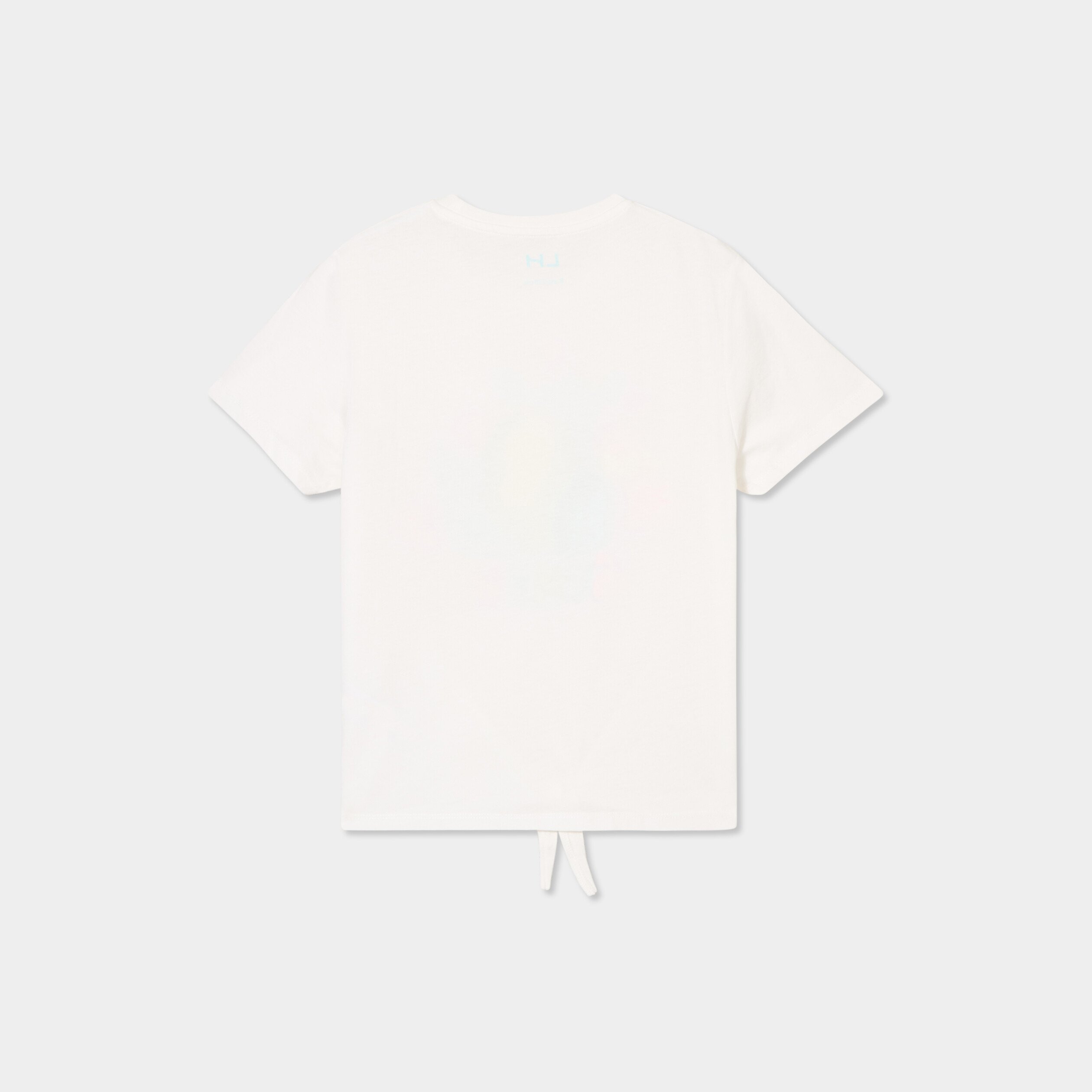 t shirt noue manches courtes coton blanc fille T-shirt noué manches courtes coton blanc fille
