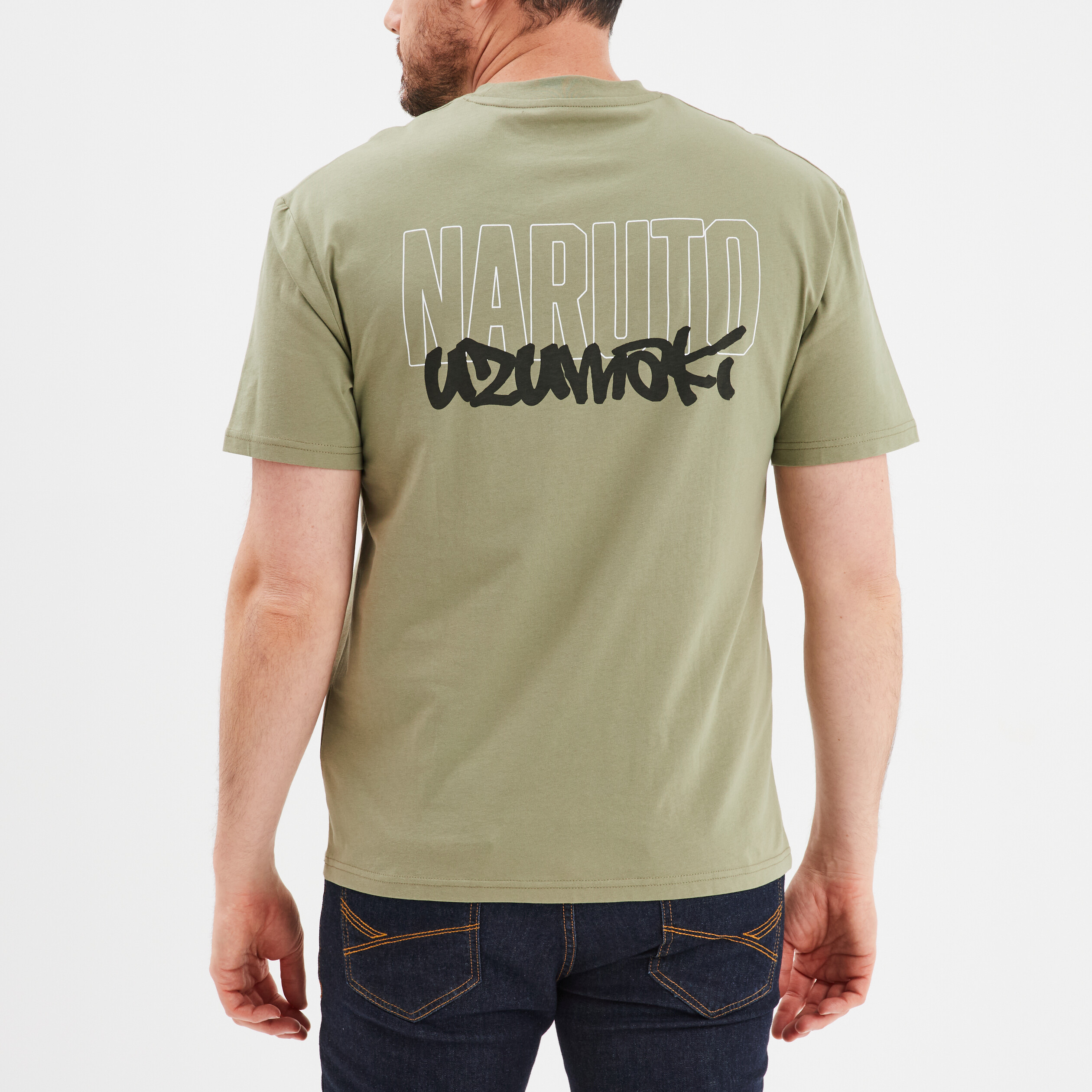 t shirt manches courtes naruto vert kaki homme T-shirt manches courtes Naruto vert kaki homme