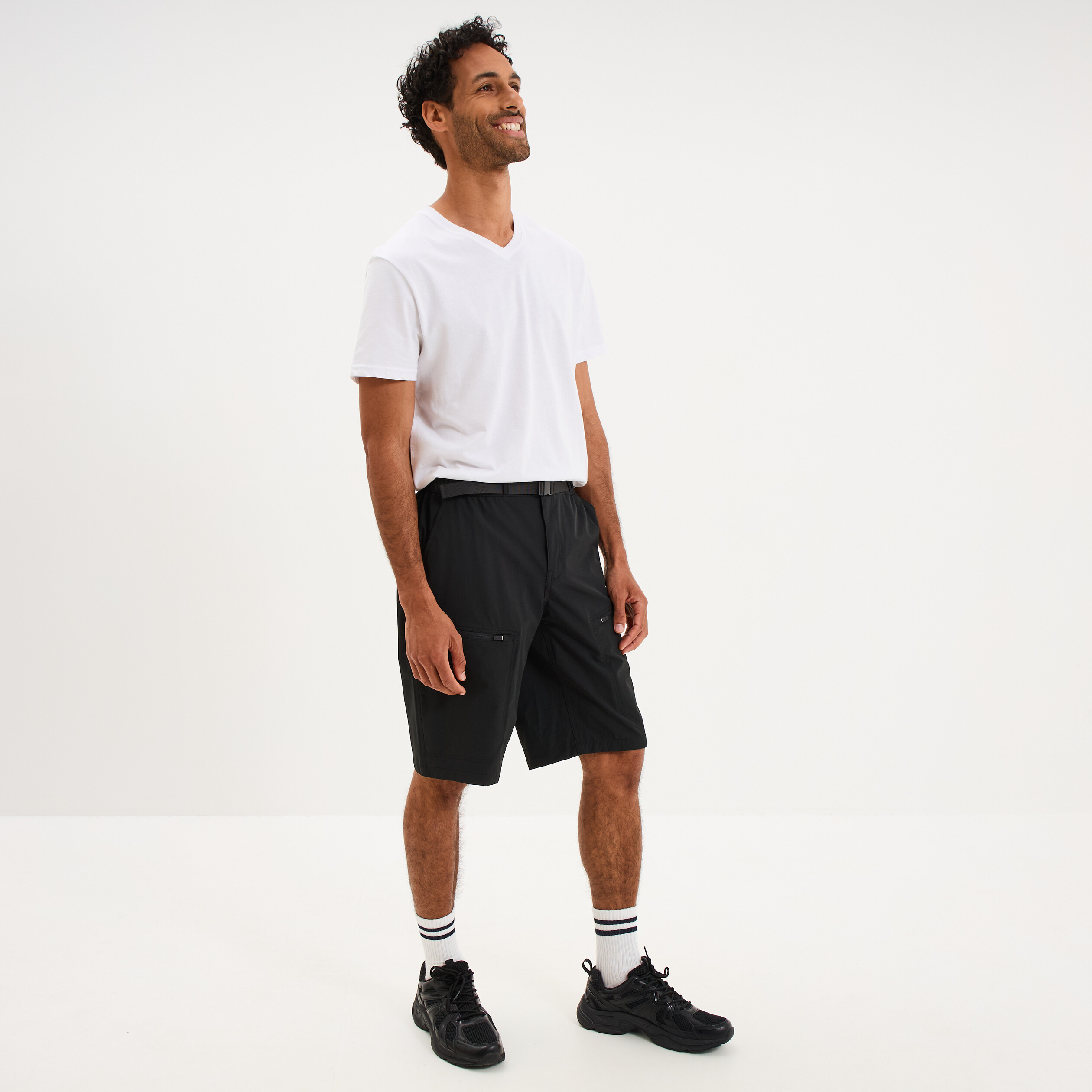 Short de randonn&eacute;e respirant noir homme
