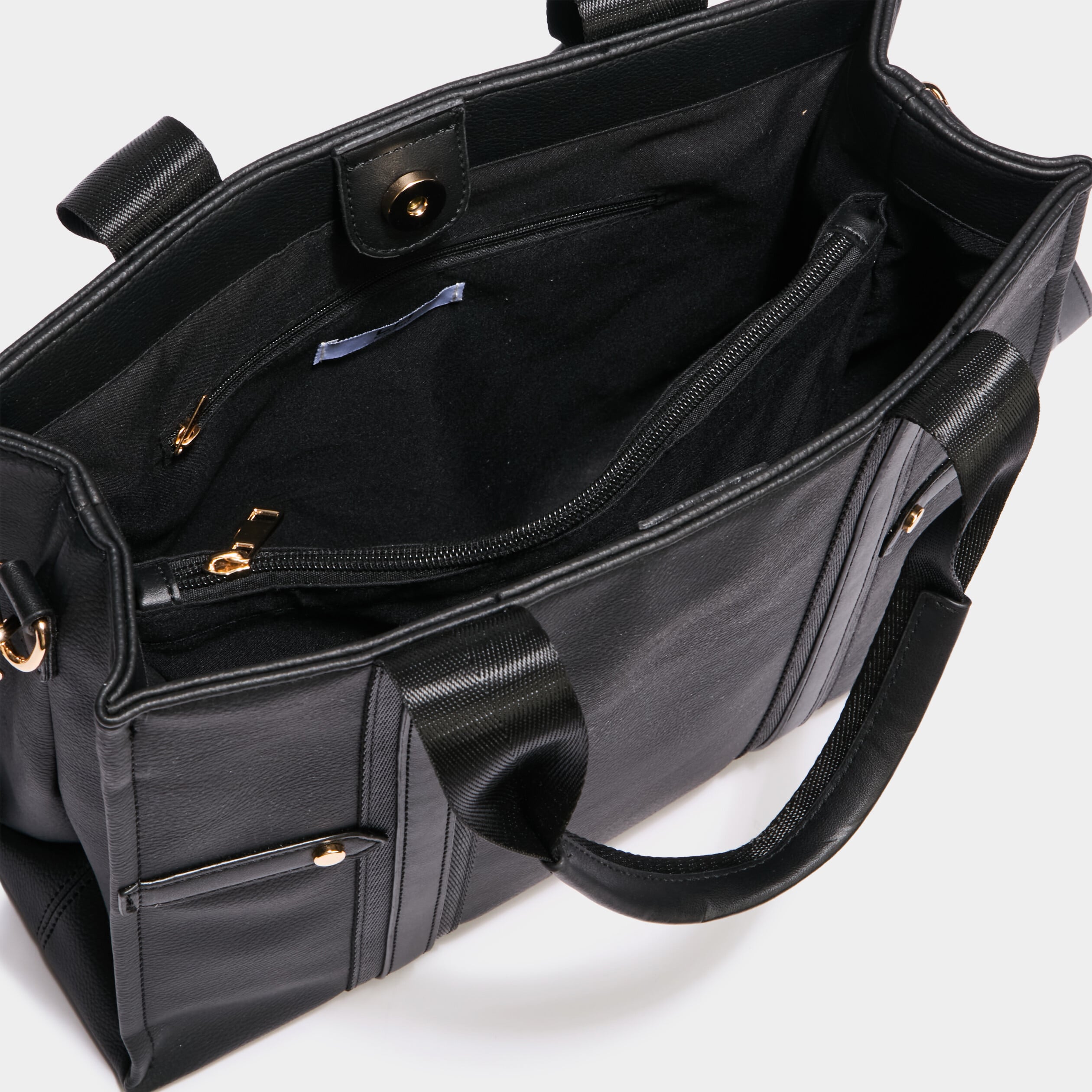 Sac &agrave; main avec bandouli&egrave;re noir femme
