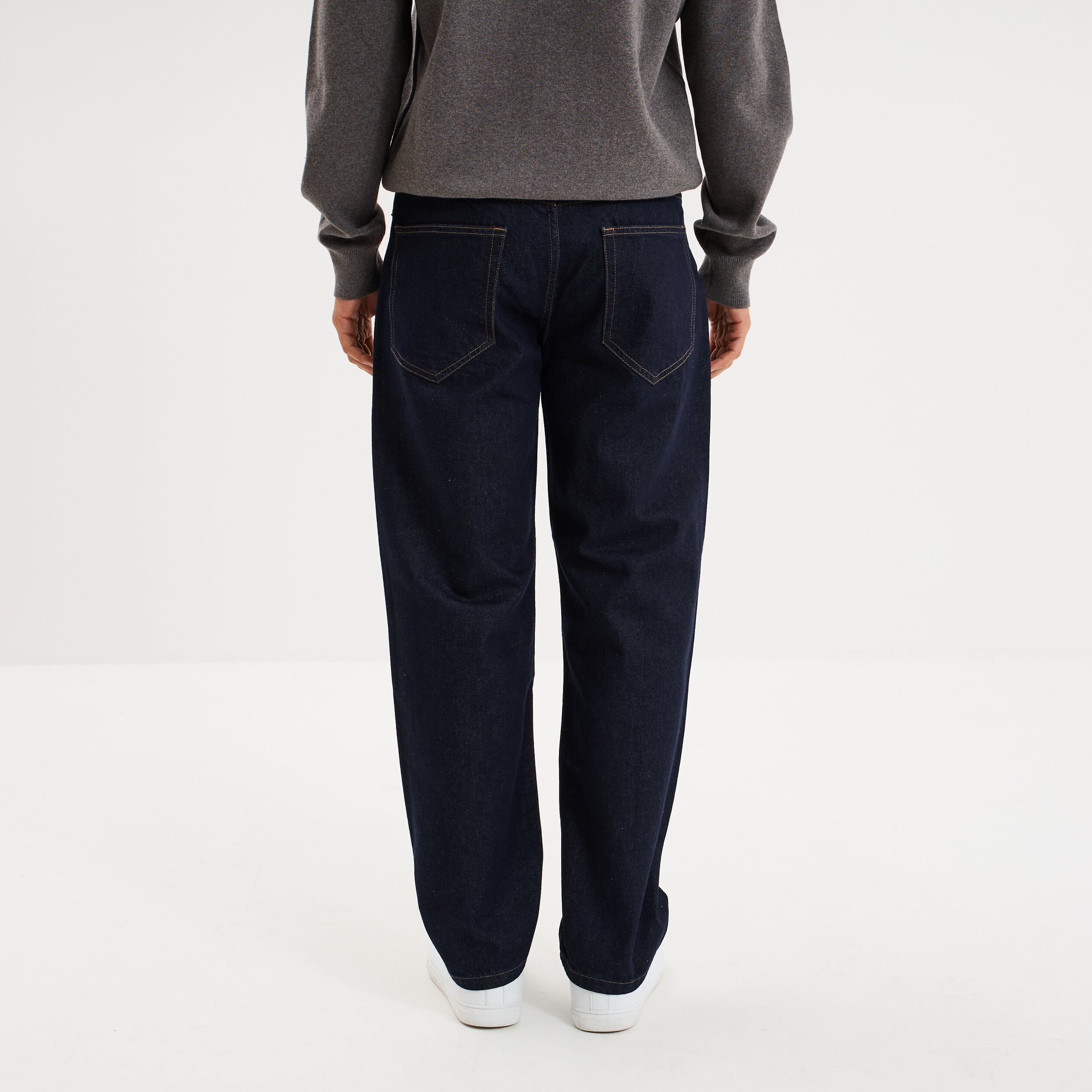 Jean relaxed 5 poches coton denim brut homme