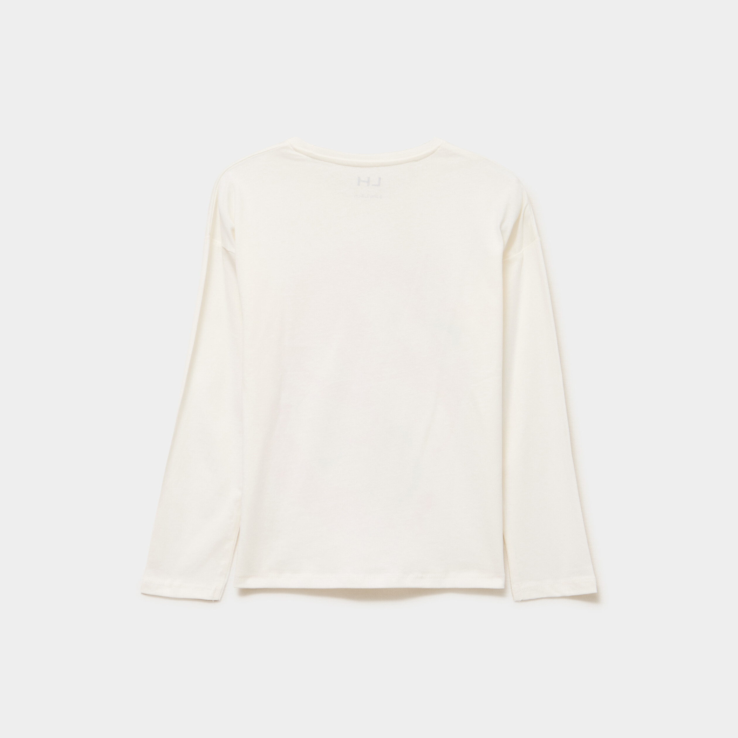 T-shirt manches longues coton ivoire fille