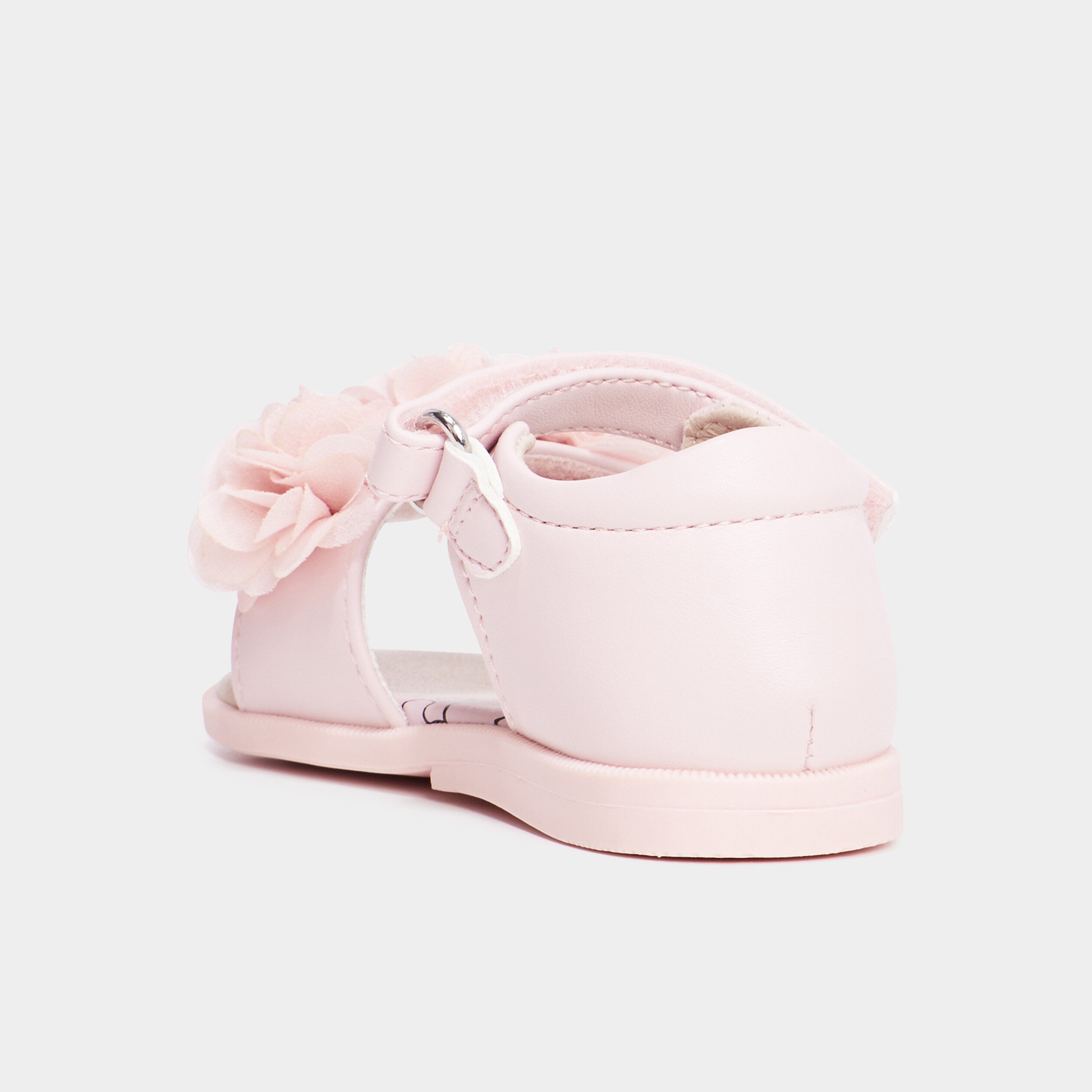 sandales a scratchs et froufrou rose bebef Sandales à scratchs et froufrou rose bébé fille