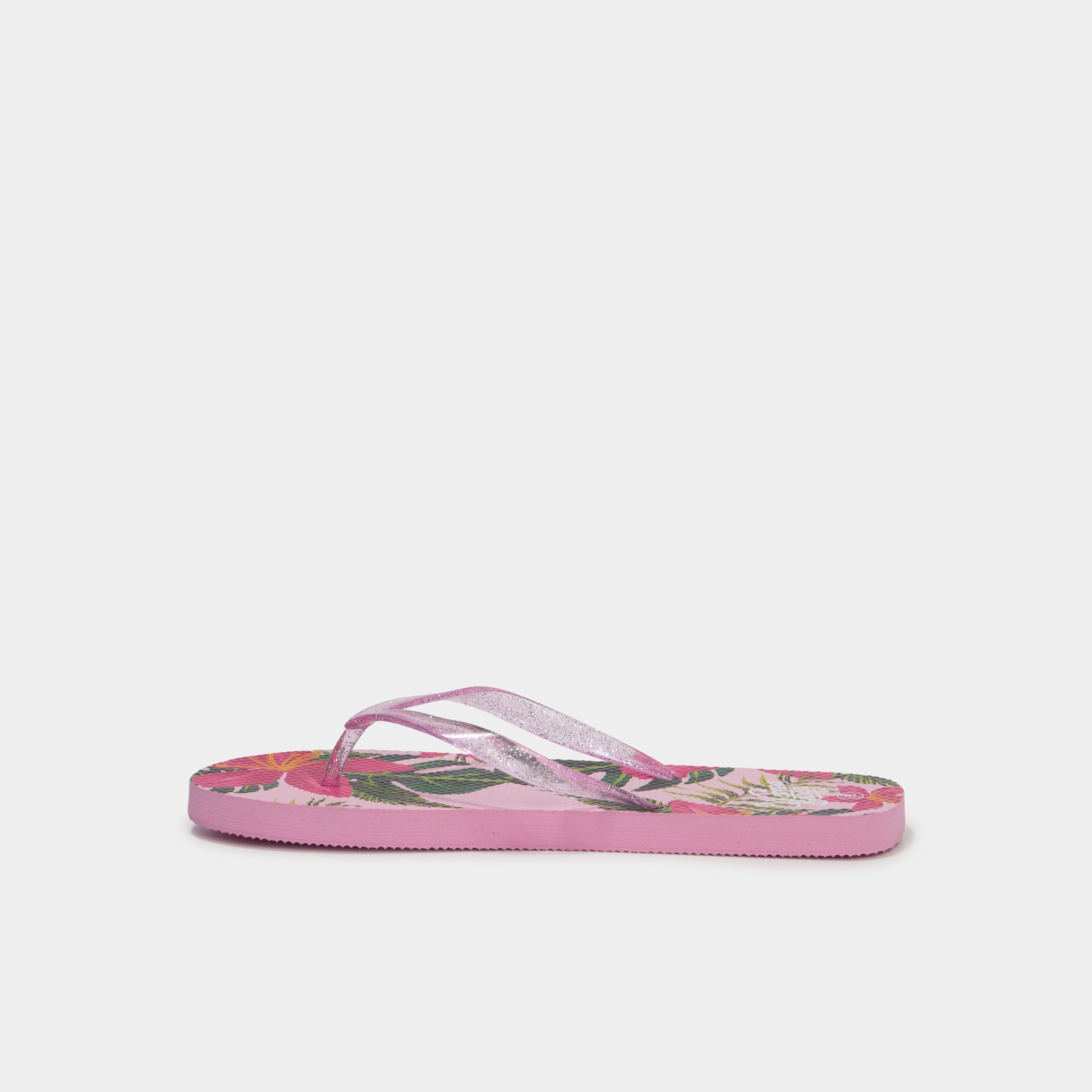 Tongs entredoigts &agrave; paillettes rose femme
