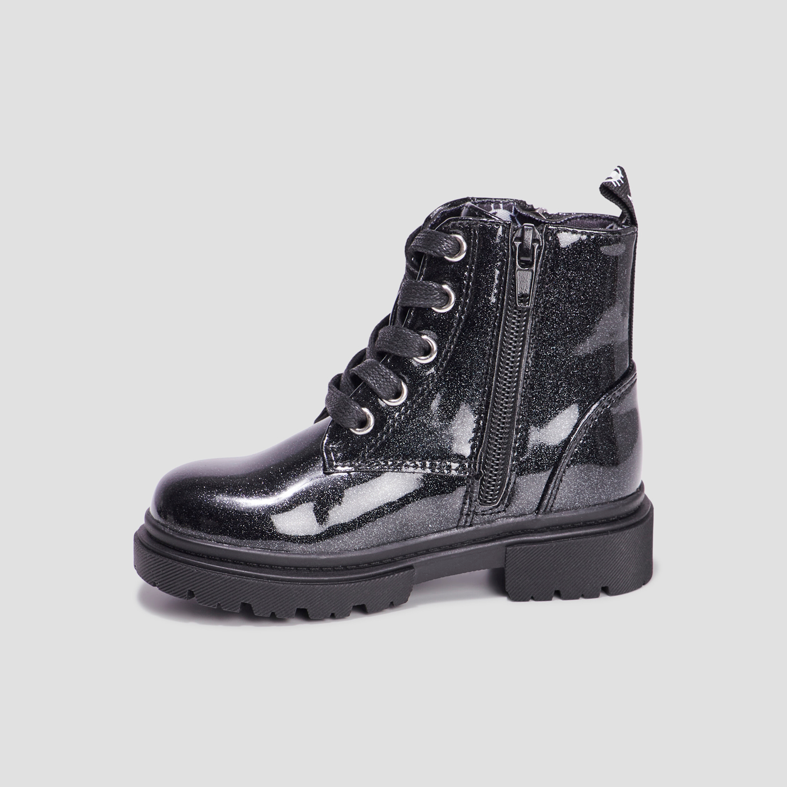 Bottines crant&eacute;es &agrave; paillettes noir fille