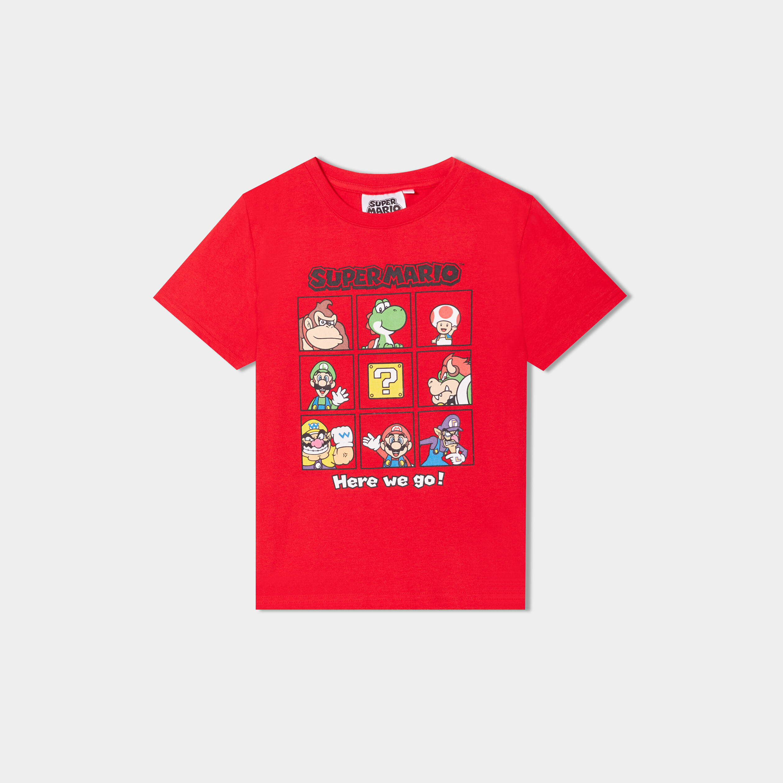 t shirt manches courtes super mario rouge garcon T-shirt manches courtes Super Mario rouge garçon