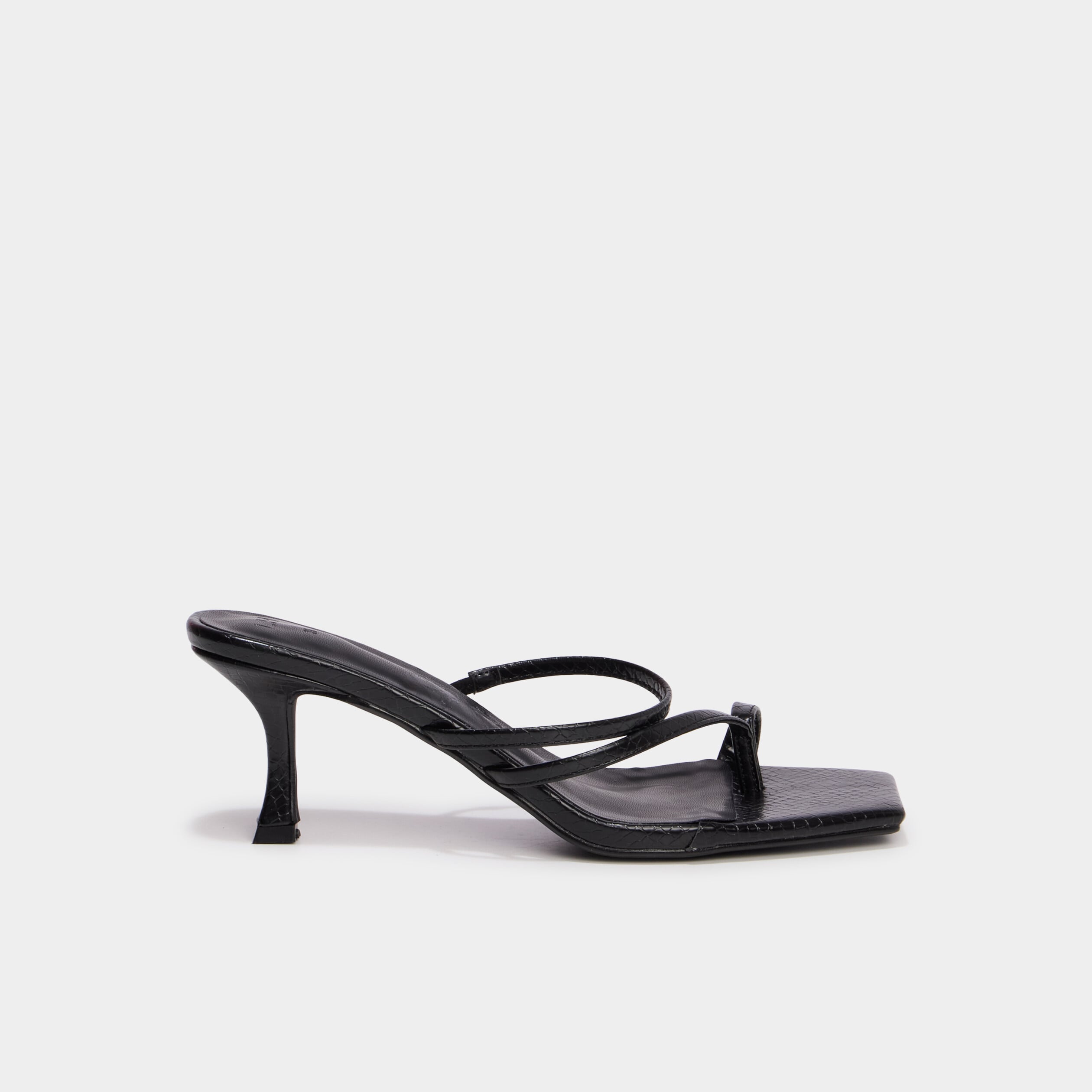 Mules &agrave; talons kitten heels noir femme