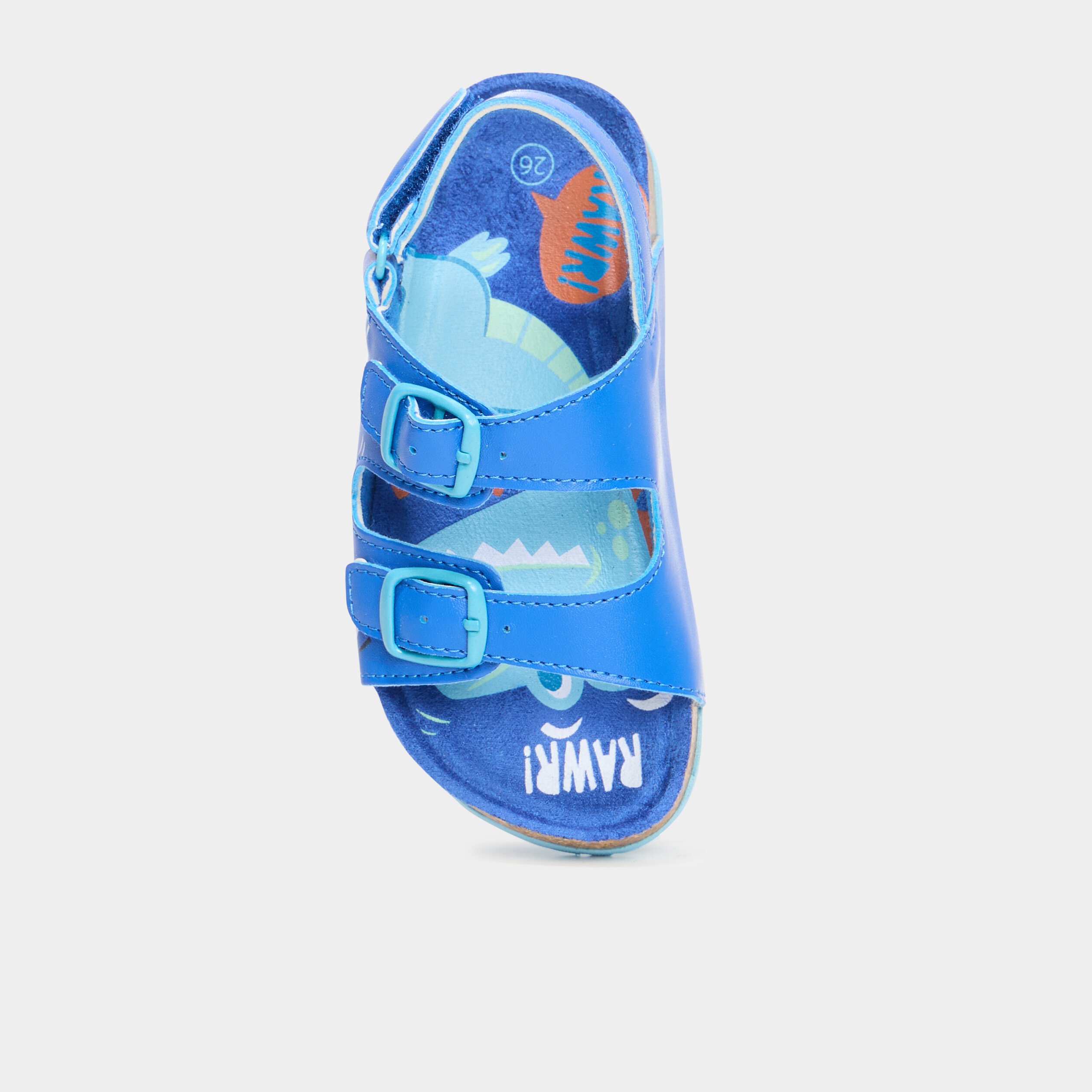 Sandales plates avec brides bleu garçon