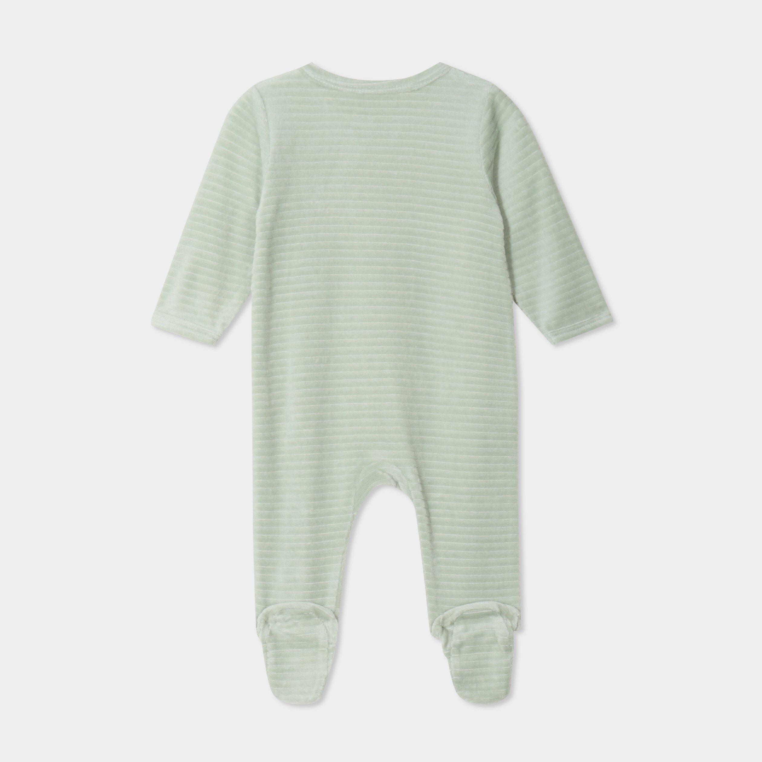 dors bien effet velours manches longues vert pastel bebeg Dors-bien effet velours manches longues vert pastel bébé garçon