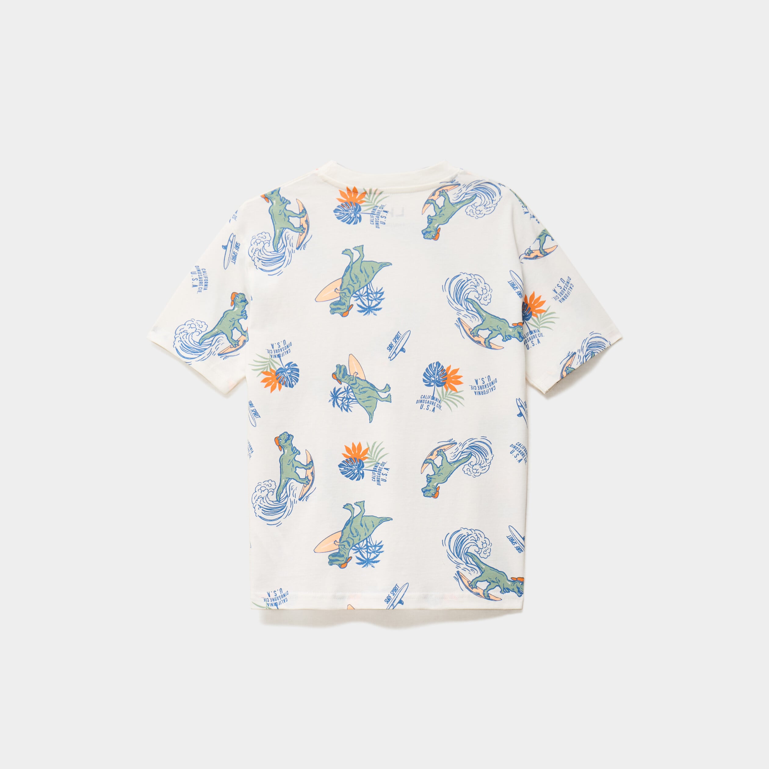 Lot 2 t-shirts manches courtes coton ecru gar&ccedil;on
