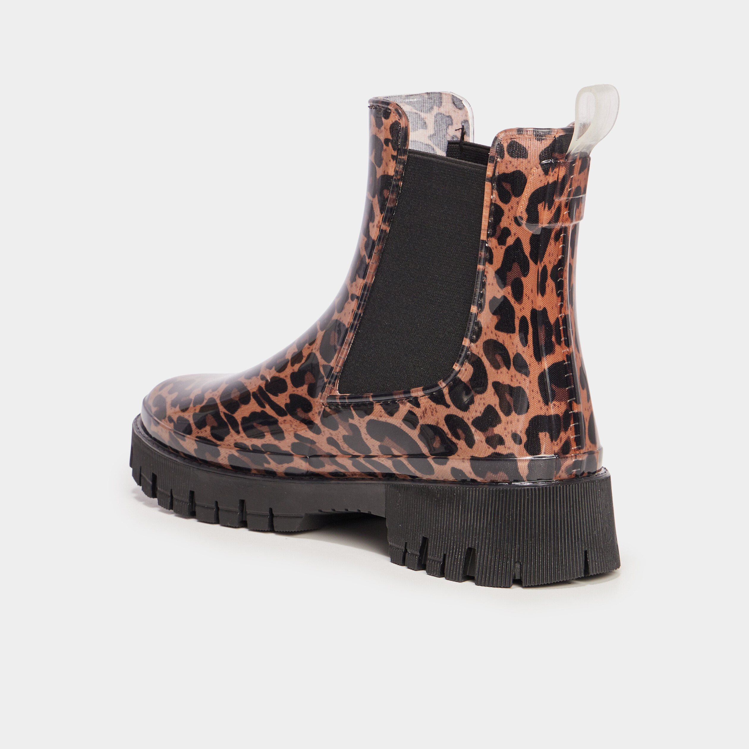 Bottes de pluie chelsea crant&eacute;es noir femme