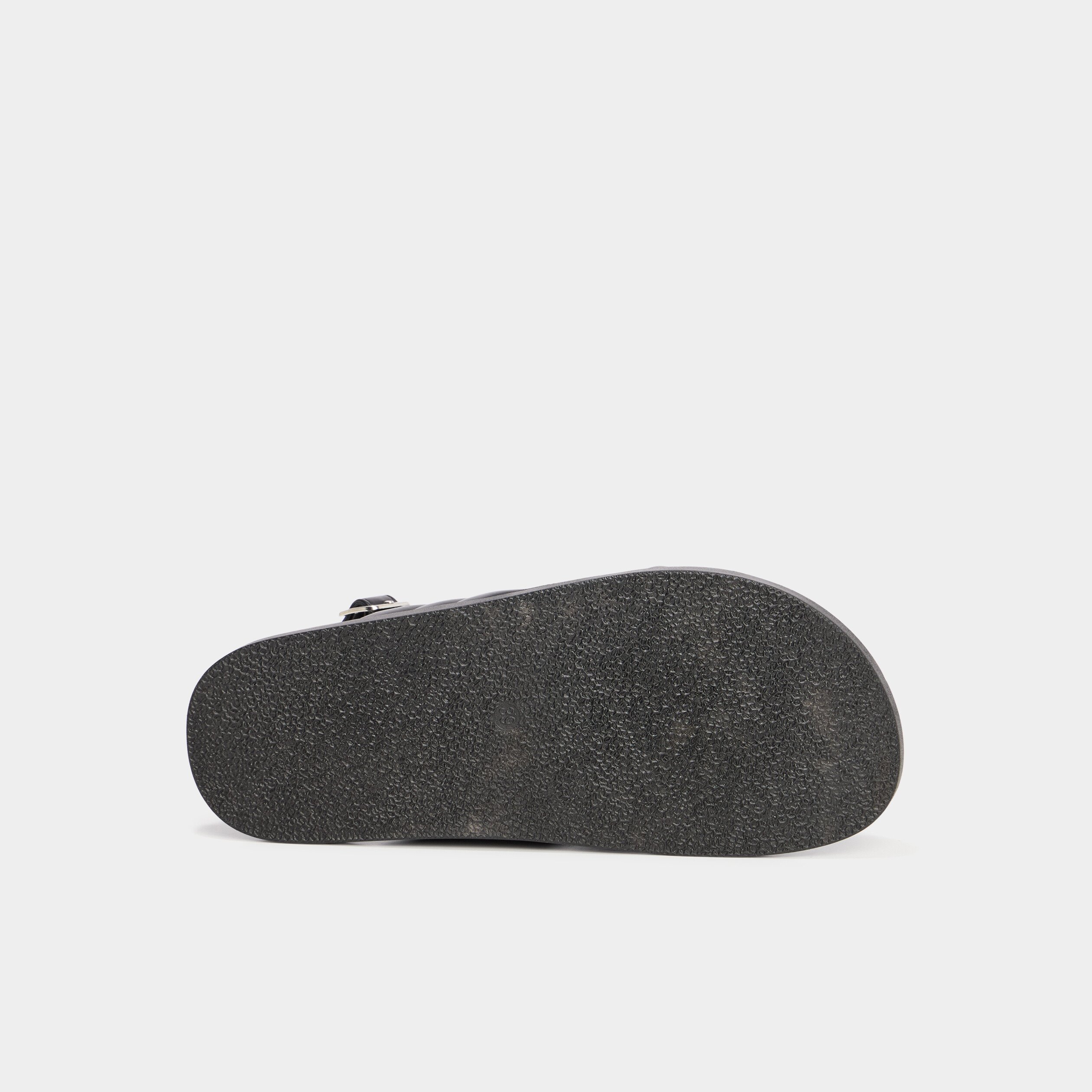 Sandales plates noir femme