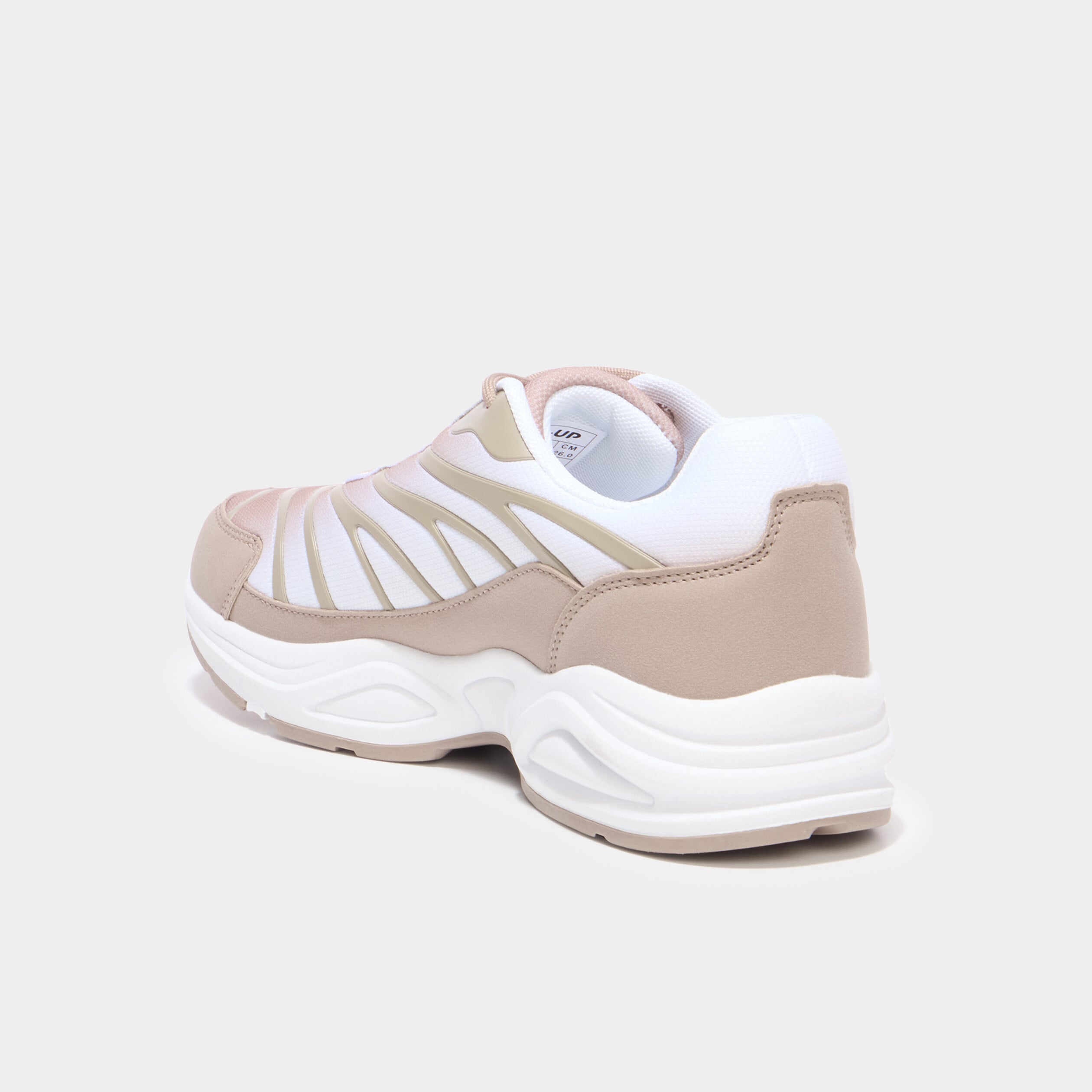 Baskets running semelles bulles taupe femme