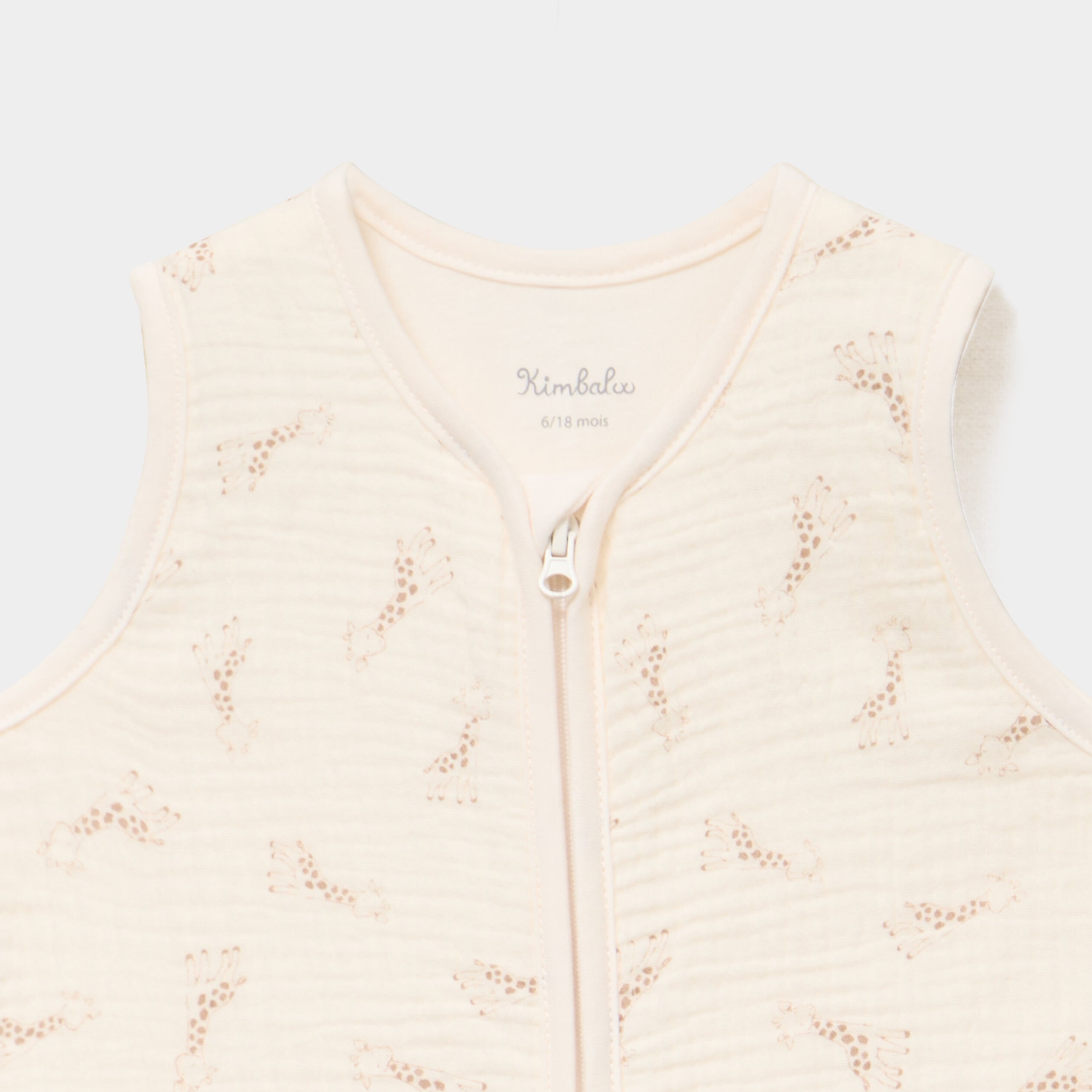Gigoteuse sans manches gaze coton TOG 1 ecru b&eacute;b&eacute;