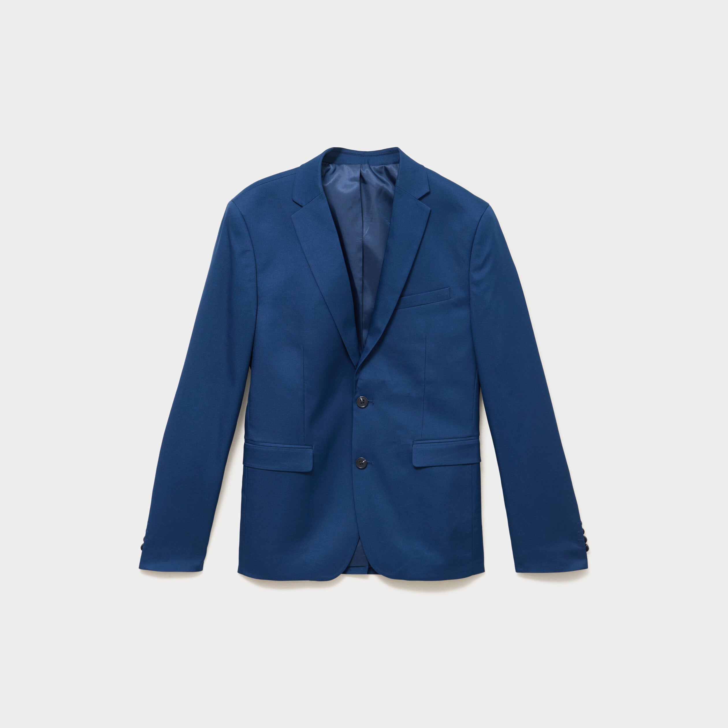 Veste blazer costume manches longues bleu electrique homme