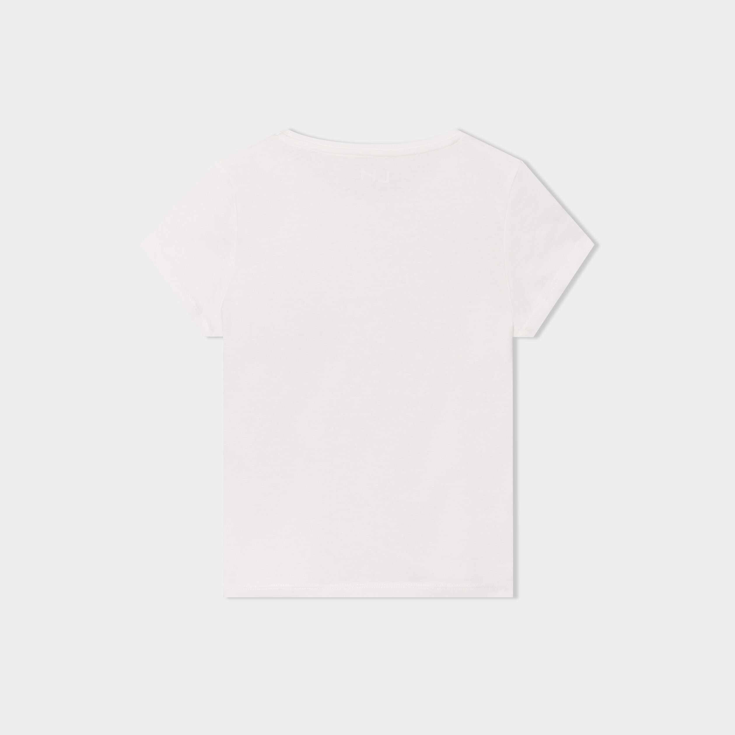 t shirt col rond manches courtes coton ivoire fille T-shirt col rond manches courtes coton ivoire fille