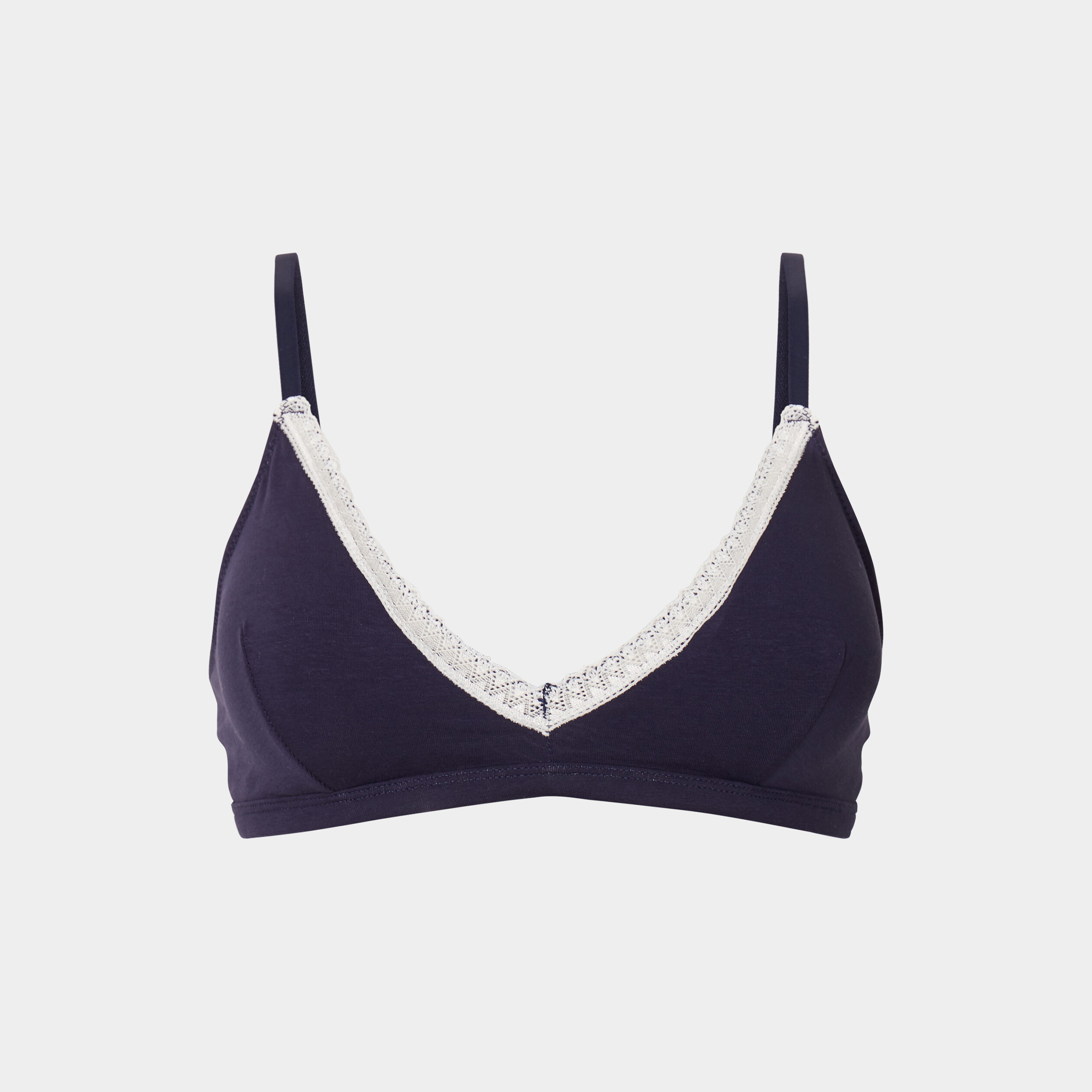 soutien gorge triangle coton a coque bleu marine femme Soutien-gorge triangle coton à coque bleu marine femme