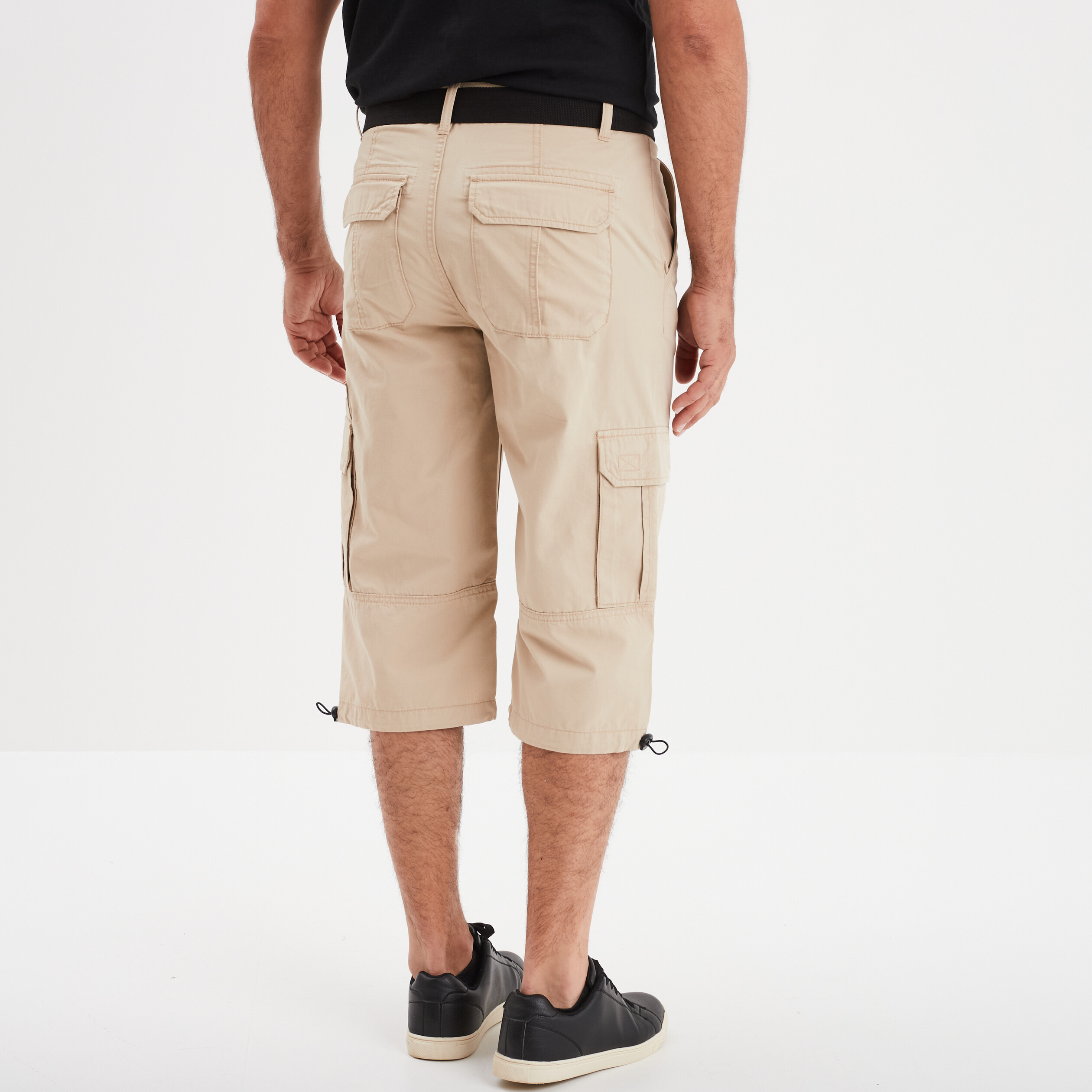 bermuda cargo ceinture trappeur beige homme Bermuda cargo ceinturé Trappeur beige homme