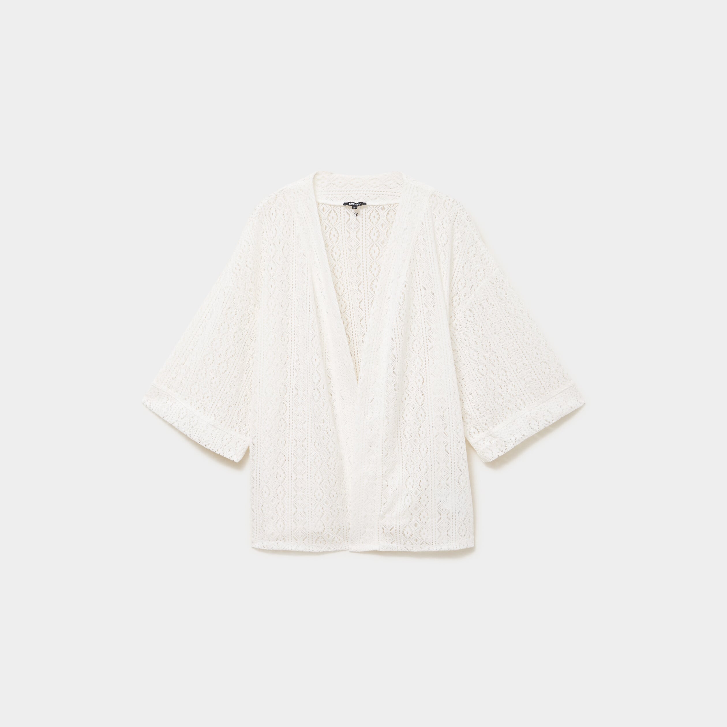 Gilet oversize effet dentelle blanc femme grande taille