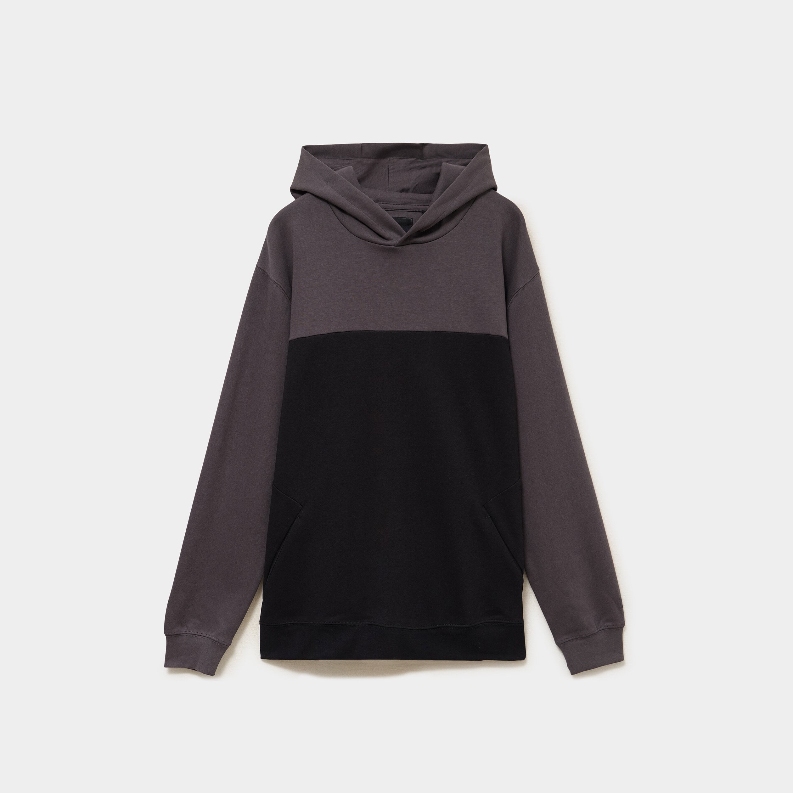 Sweat hoodie &agrave; capuche col ras-du-cou noir homme