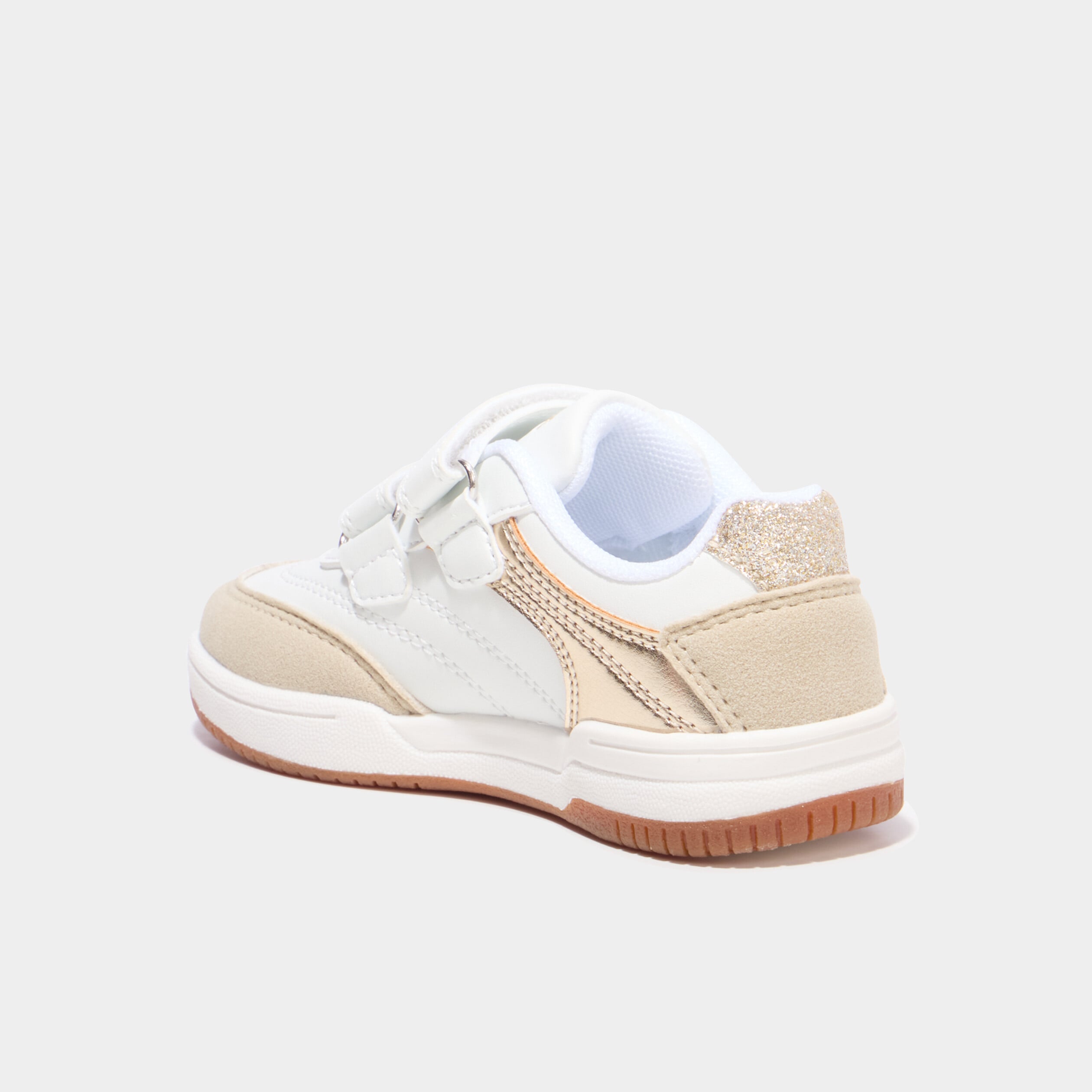 Baskets basses avec scratchs blanc fille