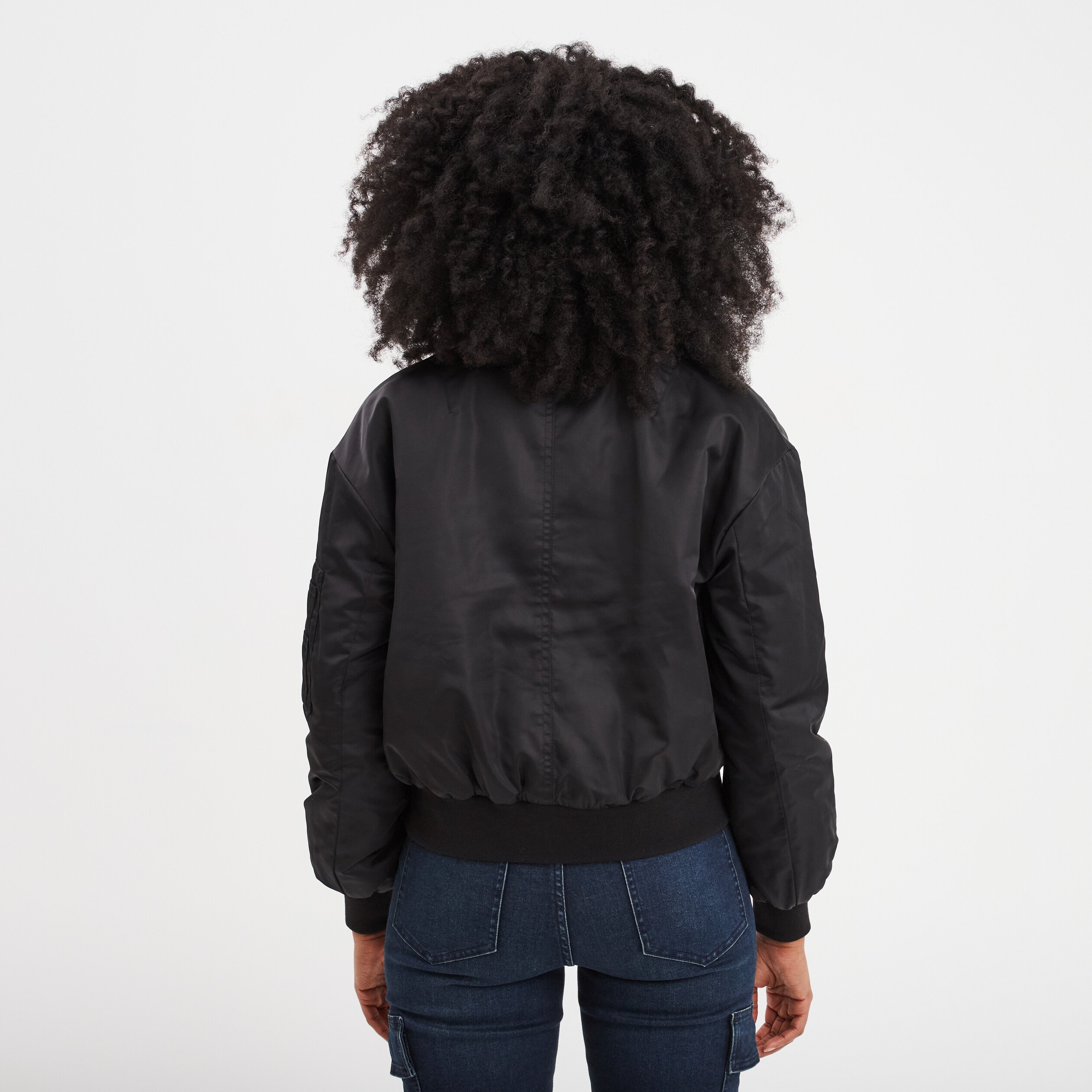 veste bomber impermeable zippee noir femme Veste bomber imperméable zippée noir femme