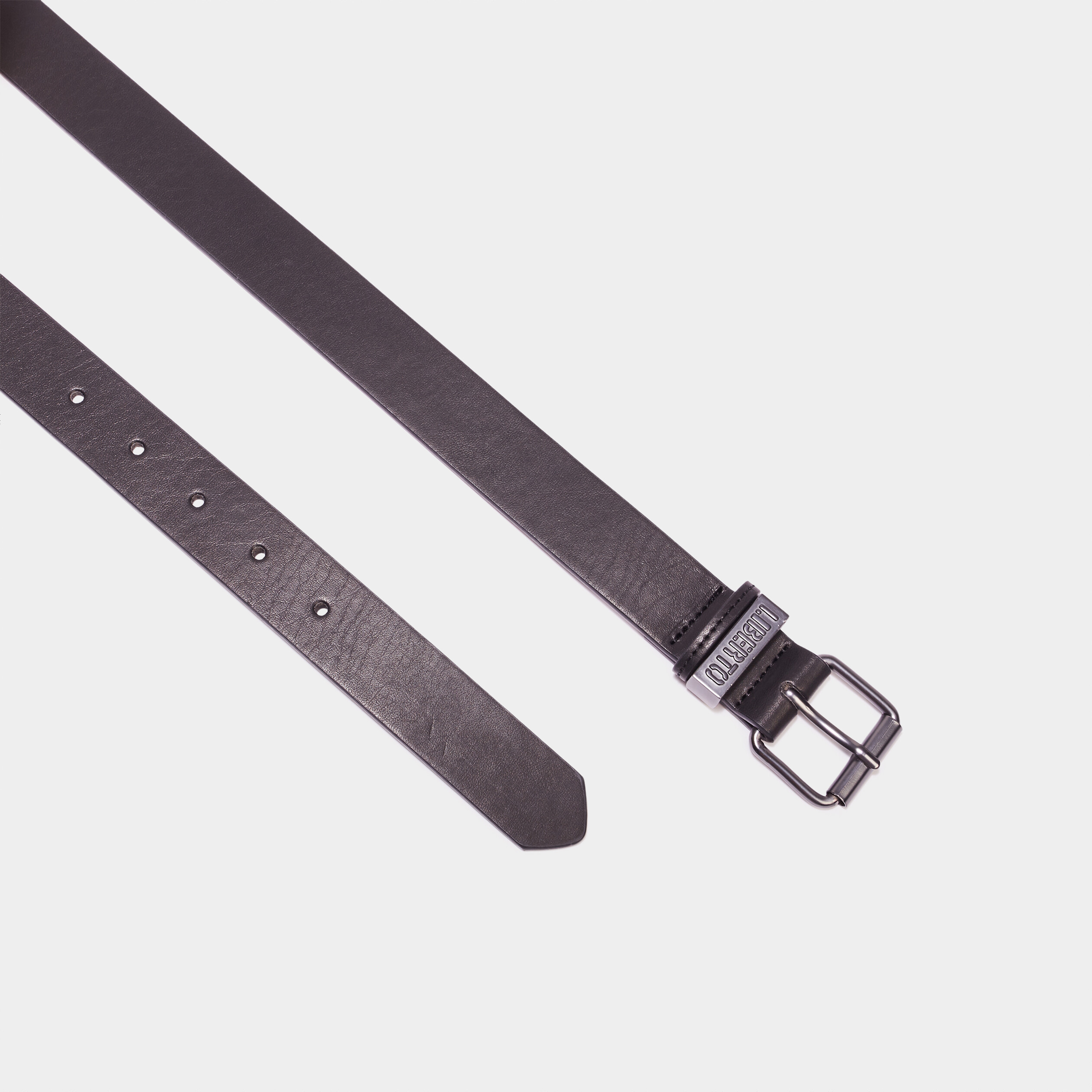 Ceinture boucle carr&eacute;e noir gar&ccedil;on