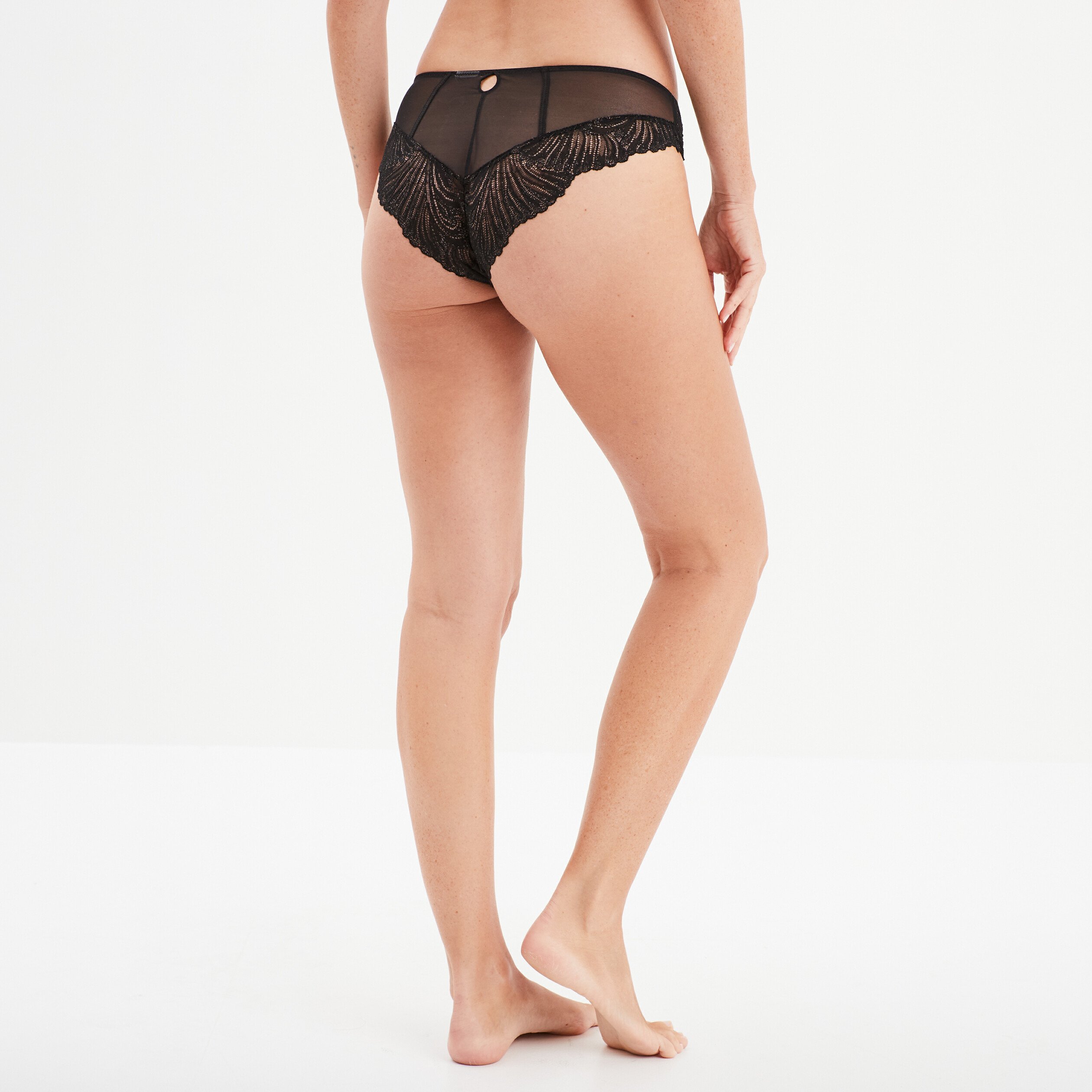 Culotte mi-haute avec dentelle noir femme