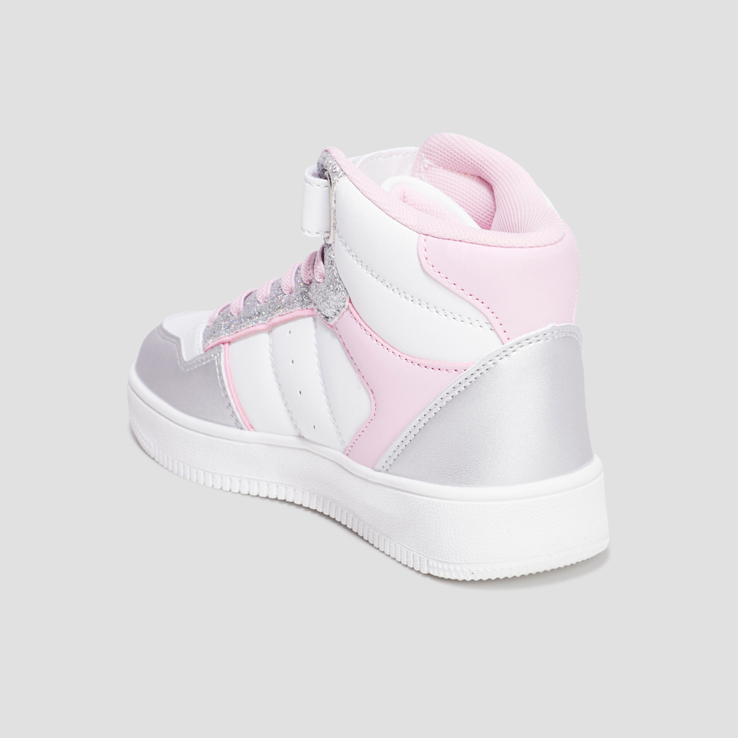 baskets montantes a scratchs iconic gris argent fille Baskets montantes à scratchs Iconic gris argent fille