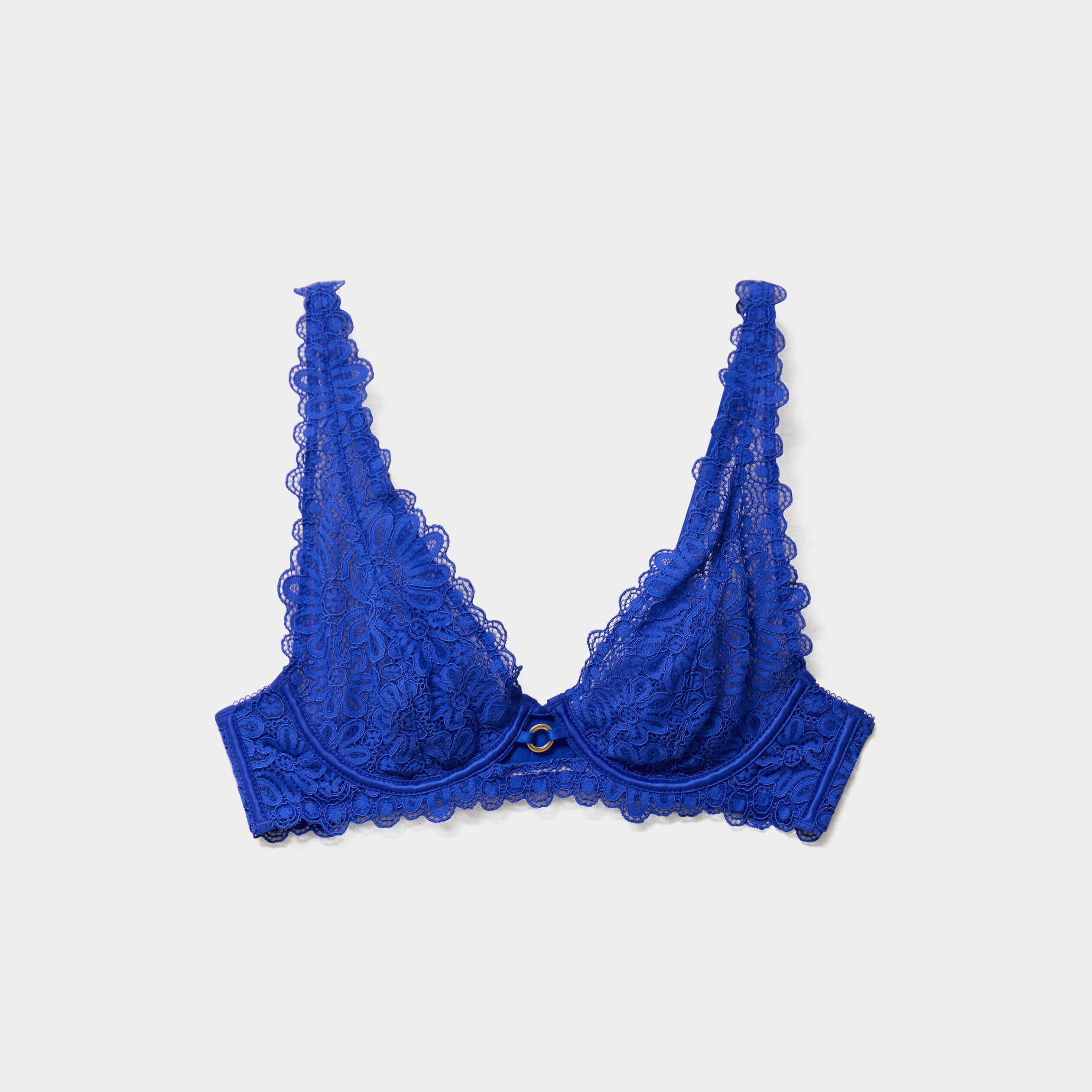 Soutien-gorge foulard dentelle bleu electrique femme