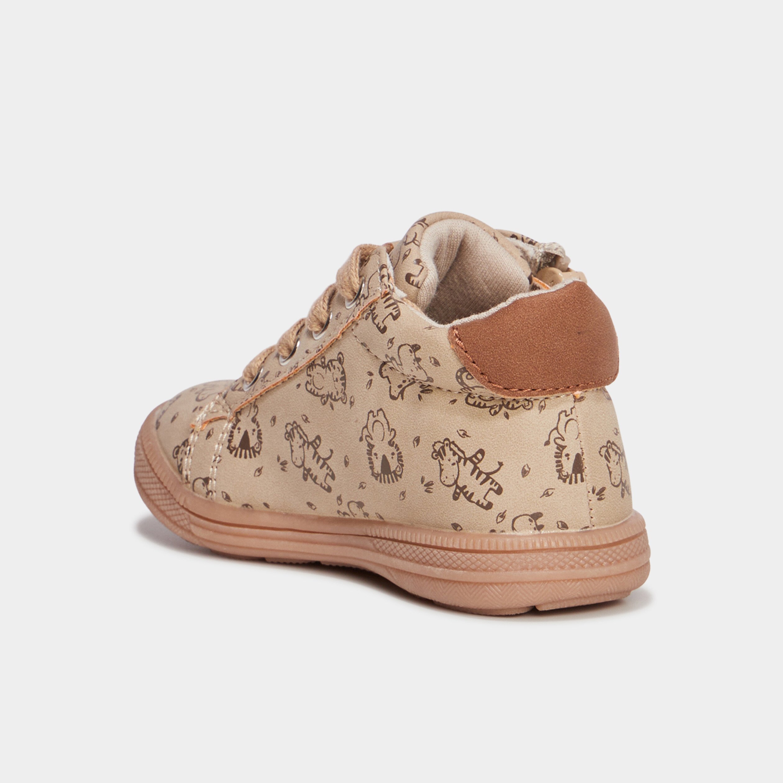 bottillons zippes avec lacets marron bebeg Bottillons zippés avec lacets marron bébé garçon