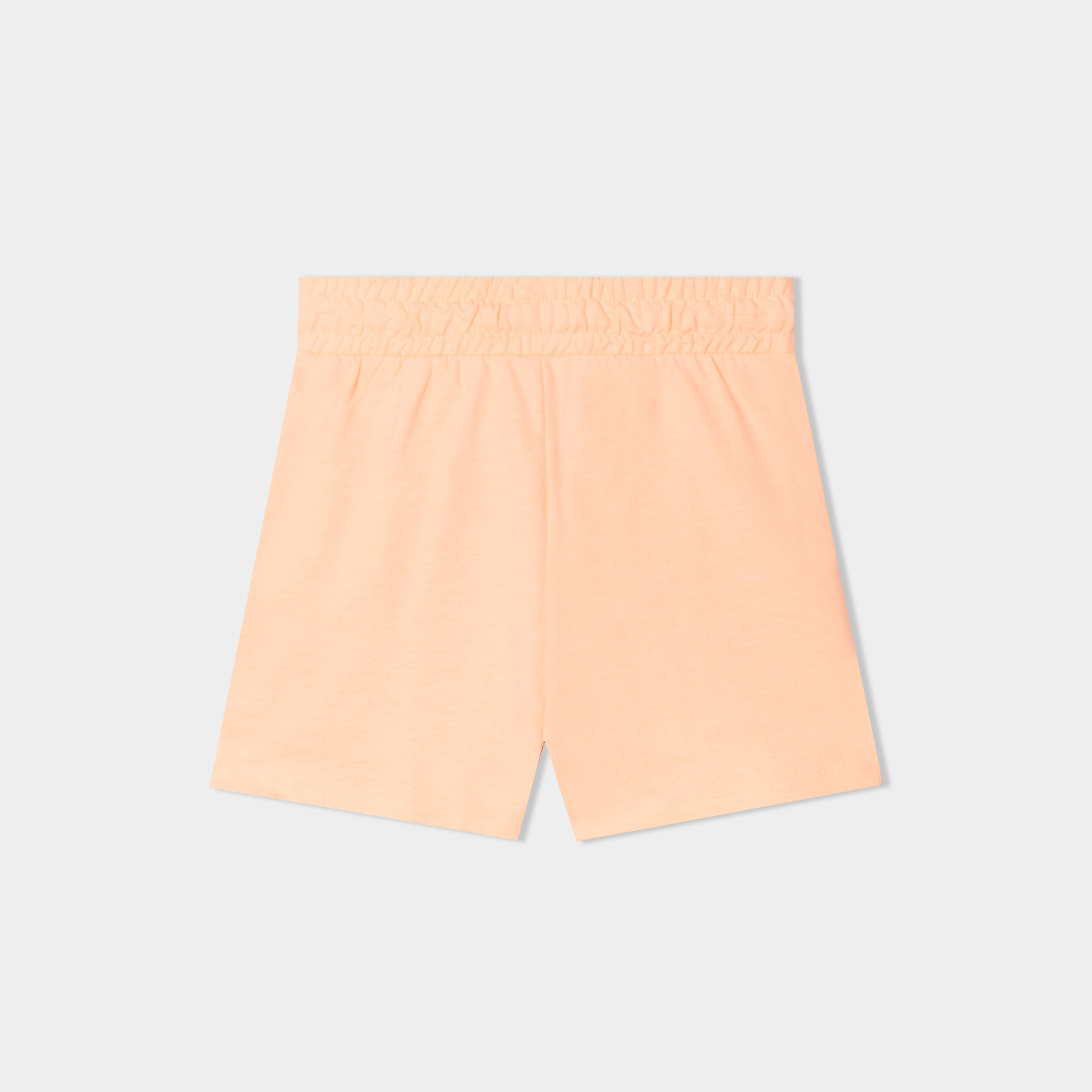 short droit taille elastiquee orange fluo fille Short droit taille élastiquée orange fluo fille