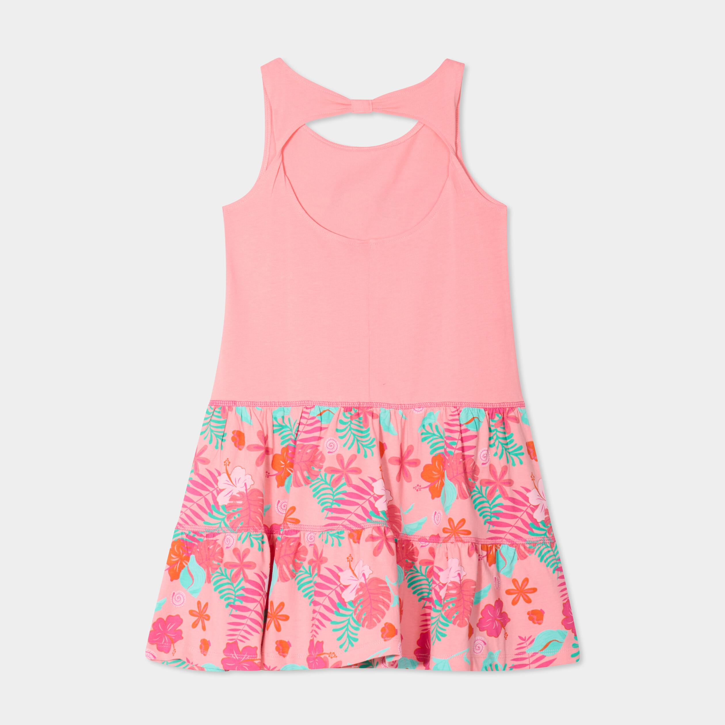 robe ouverture dos evasee vaiana orange corail fille Robe ouverture dos évasée Vaiana orange corail fille