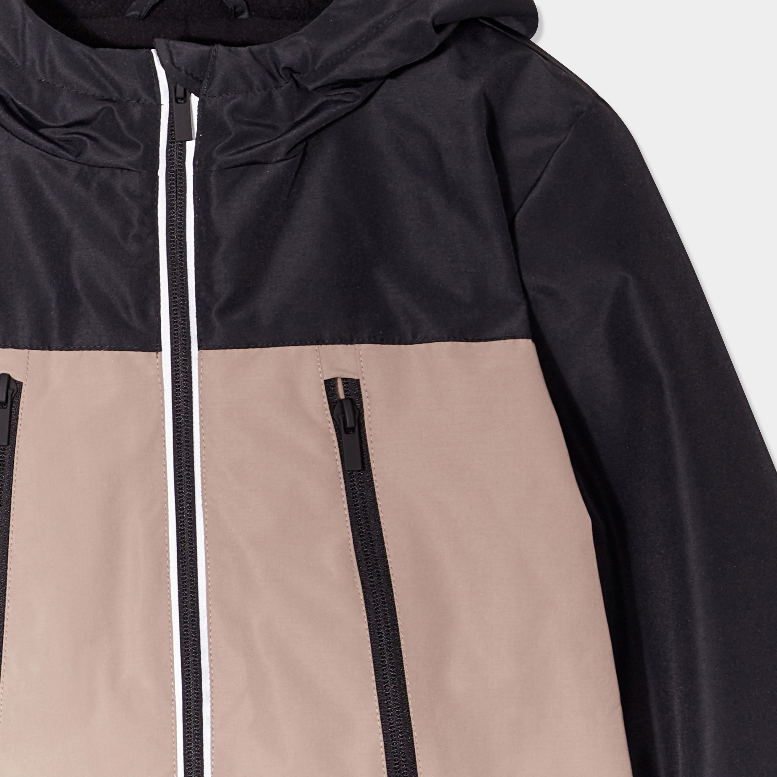 Veste zipp&eacute;e &agrave; capuche taupe gar&ccedil;on